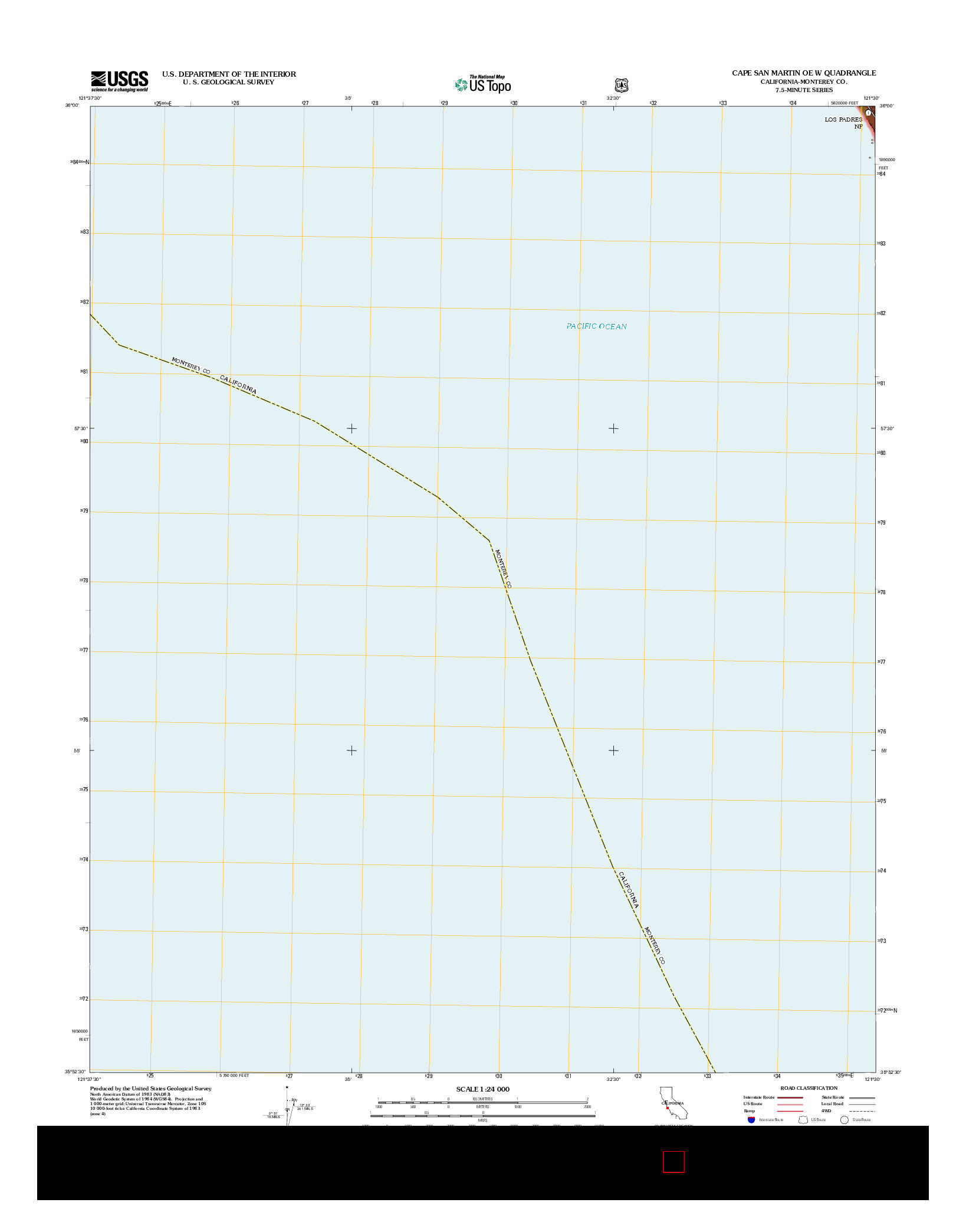 USGS US TOPO 7.5-MINUTE MAP FOR CAPE SAN MARTIN OE W, CA 2012