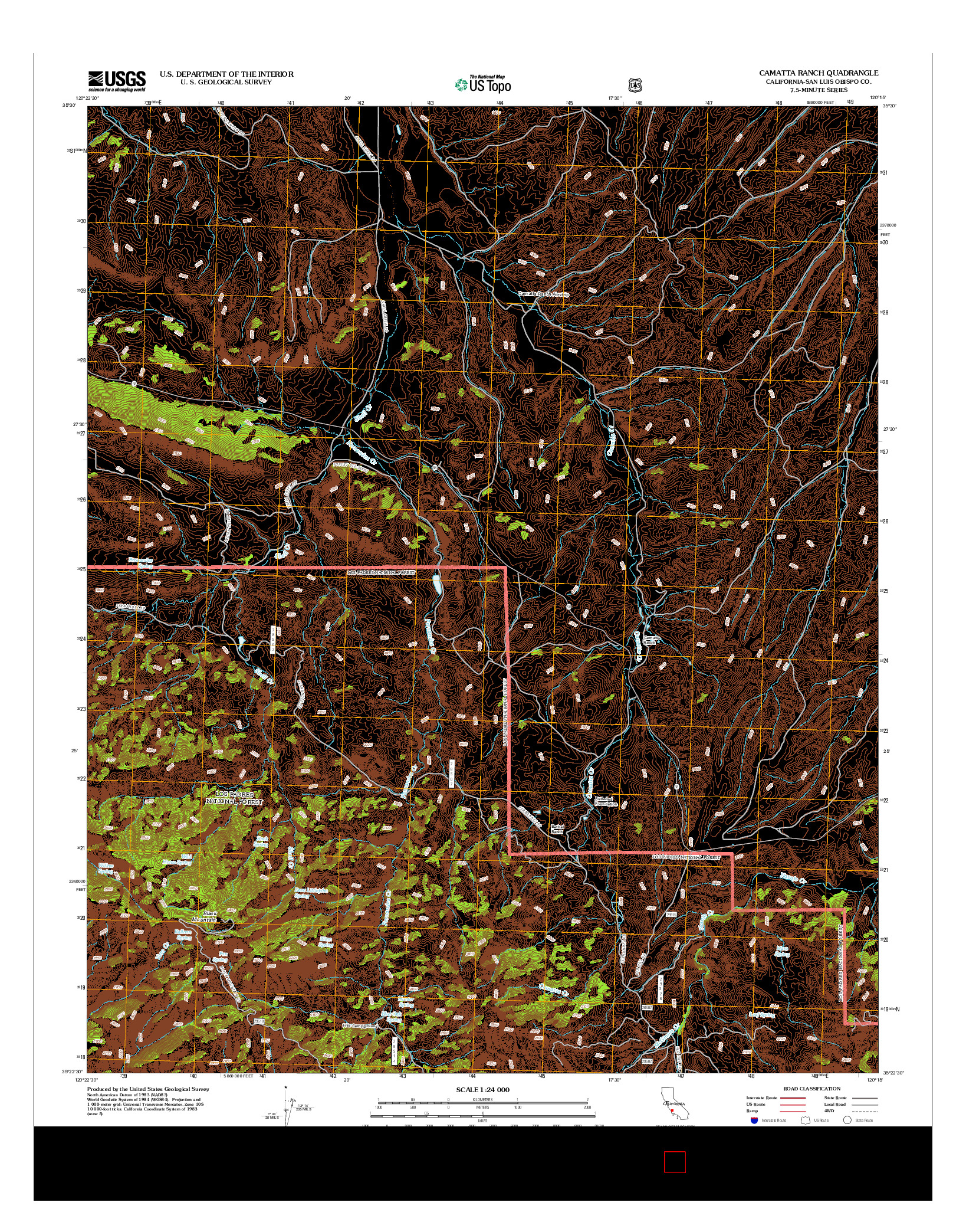 USGS US TOPO 7.5-MINUTE MAP FOR CAMATTA RANCH, CA 2012