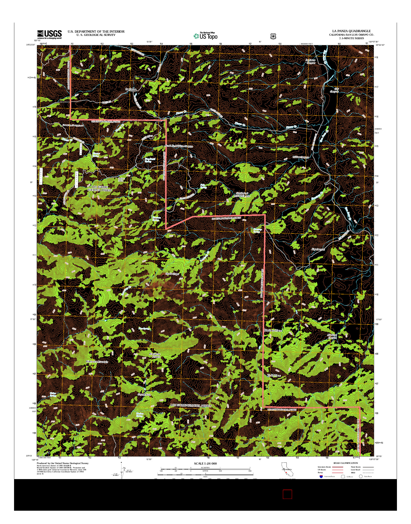 USGS US TOPO 7.5-MINUTE MAP FOR LA PANZA, CA 2012