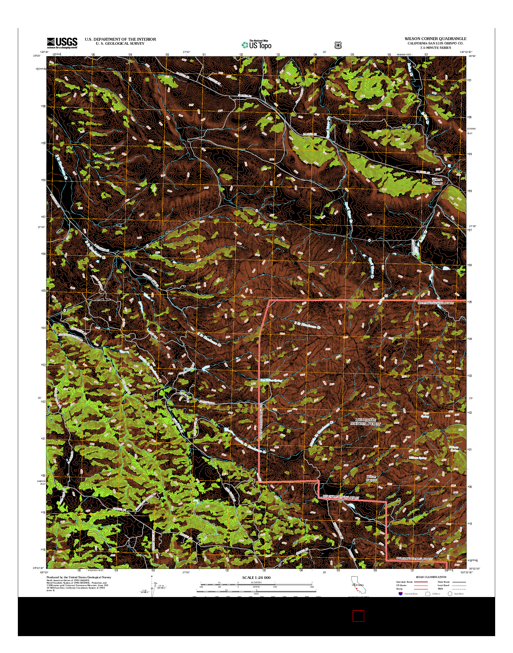 USGS US TOPO 7.5-MINUTE MAP FOR WILSON CORNER, CA 2012