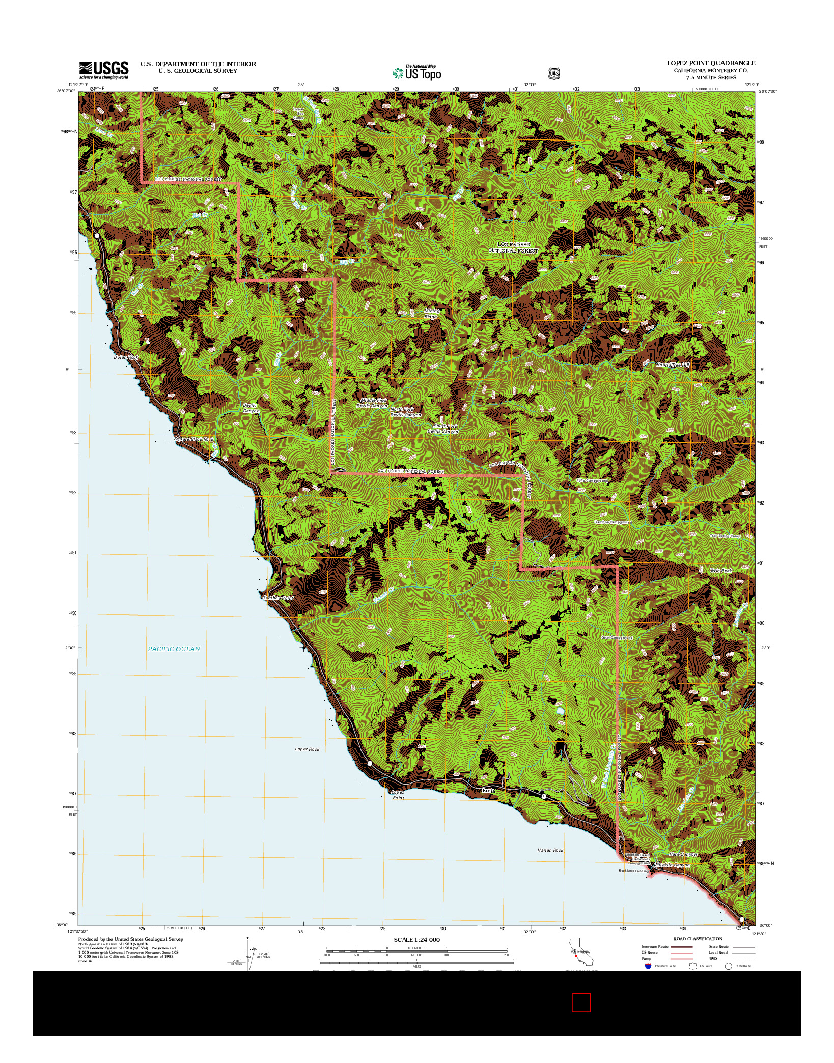 USGS US TOPO 7.5-MINUTE MAP FOR LOPEZ POINT, CA 2012