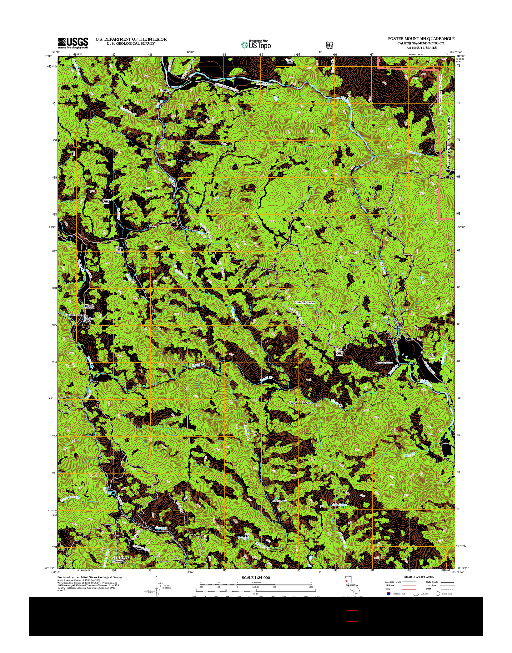 USGS US TOPO 7.5-MINUTE MAP FOR FOSTER MOUNTAIN, CA 2012
