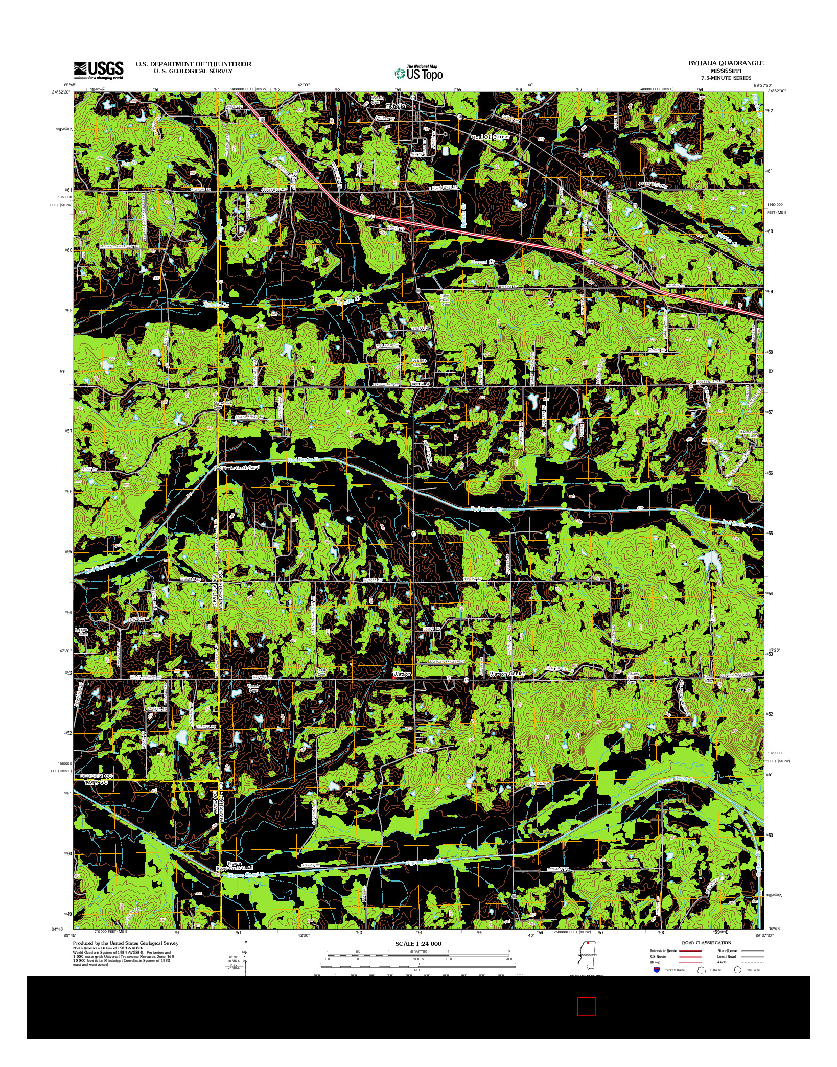 USGS US TOPO 7.5-MINUTE MAP FOR BYHALIA, MS 2012