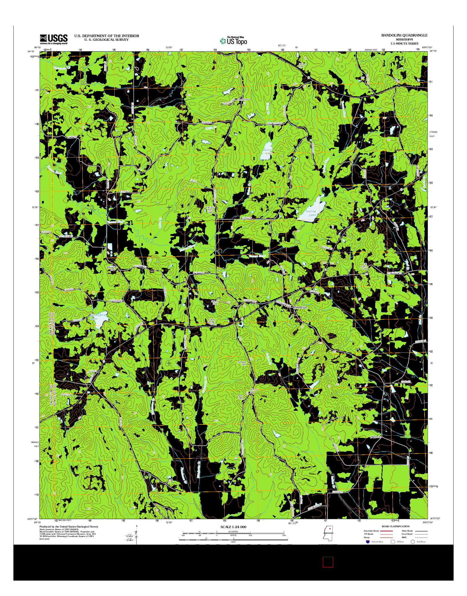 USGS US TOPO 7.5-MINUTE MAP FOR RANDOLPH, MS 2012