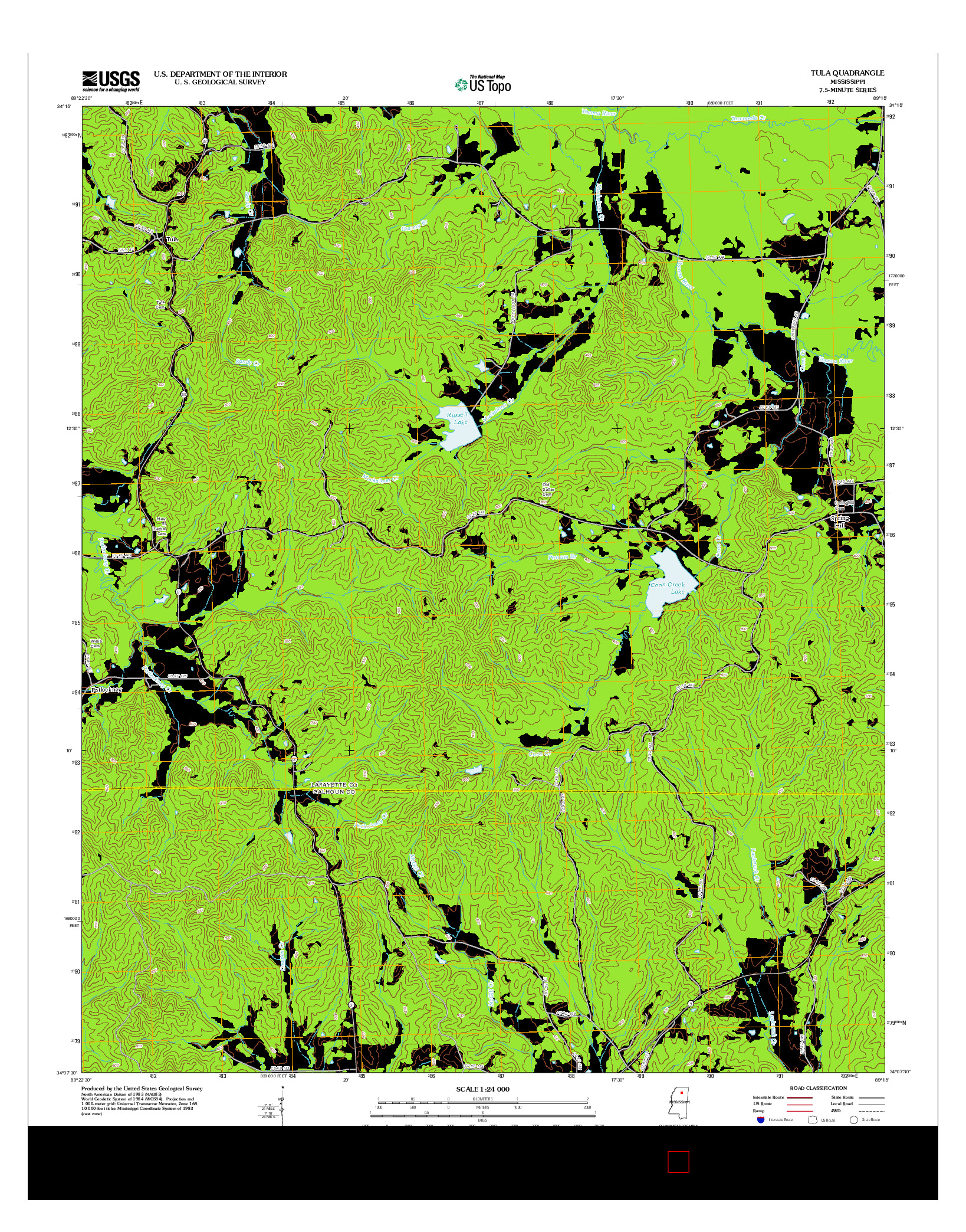 USGS US TOPO 7.5-MINUTE MAP FOR TULA, MS 2012