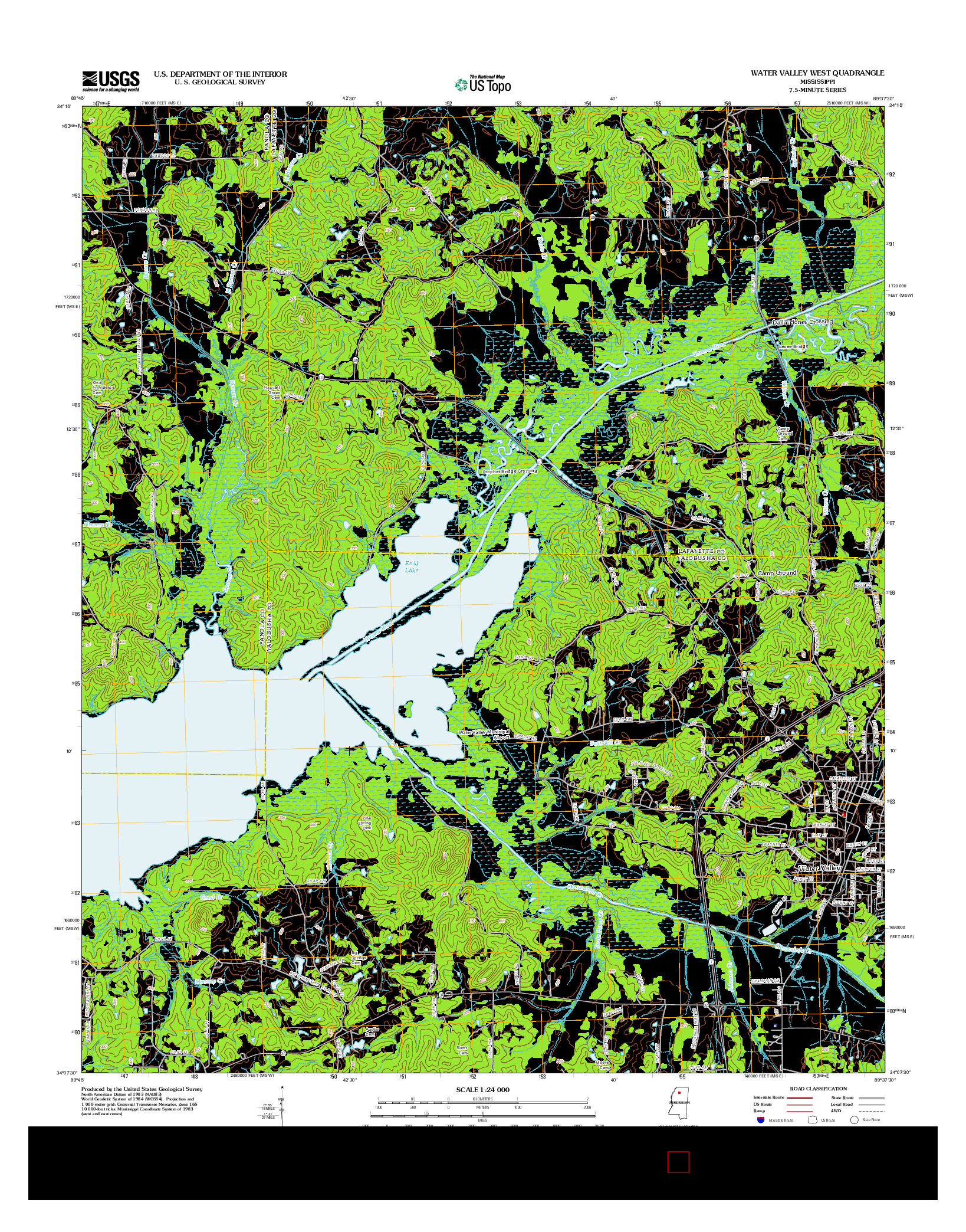 USGS US TOPO 7.5-MINUTE MAP FOR WATER VALLEY WEST, MS 2012