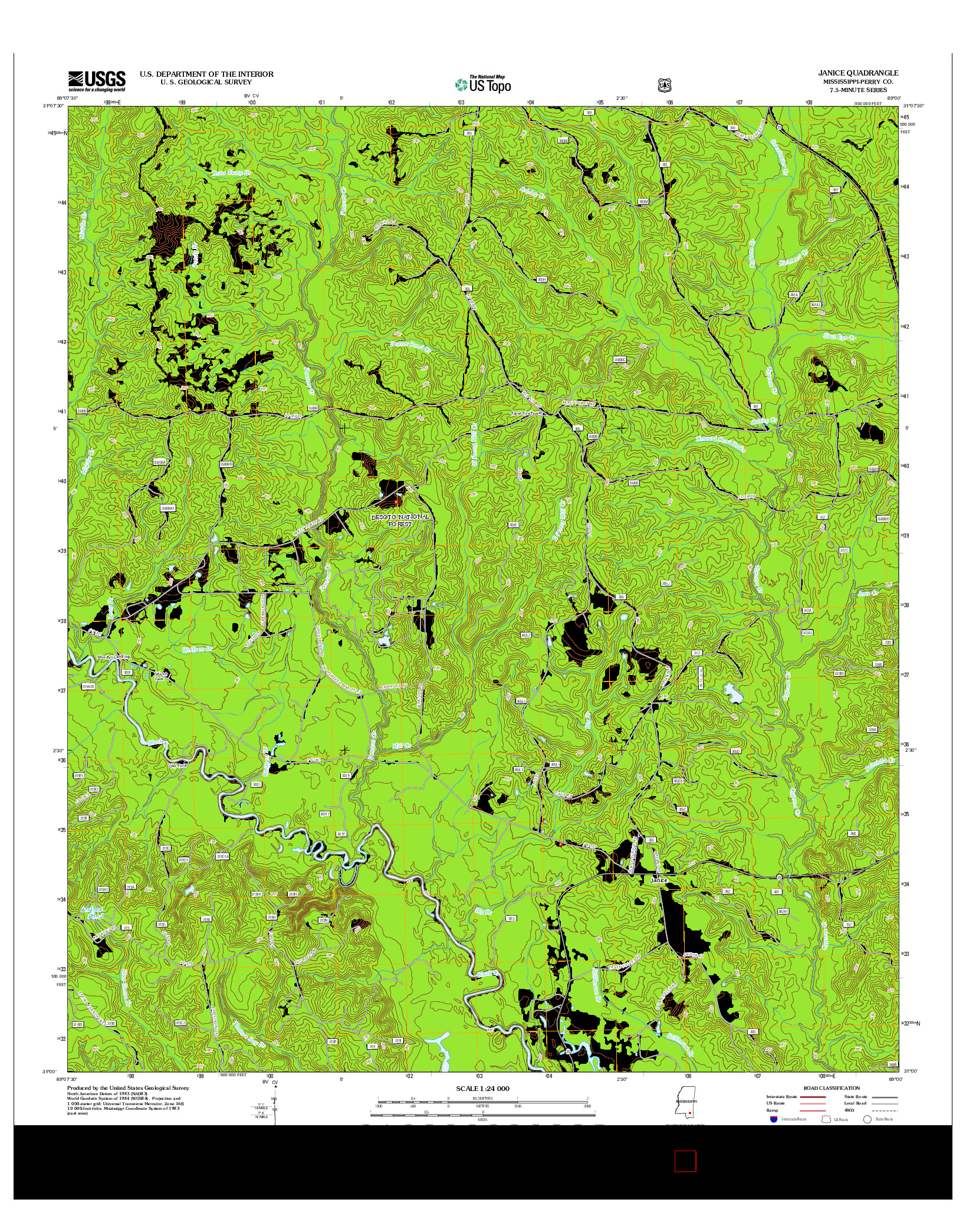 USGS US TOPO 7.5-MINUTE MAP FOR JANICE, MS 2012