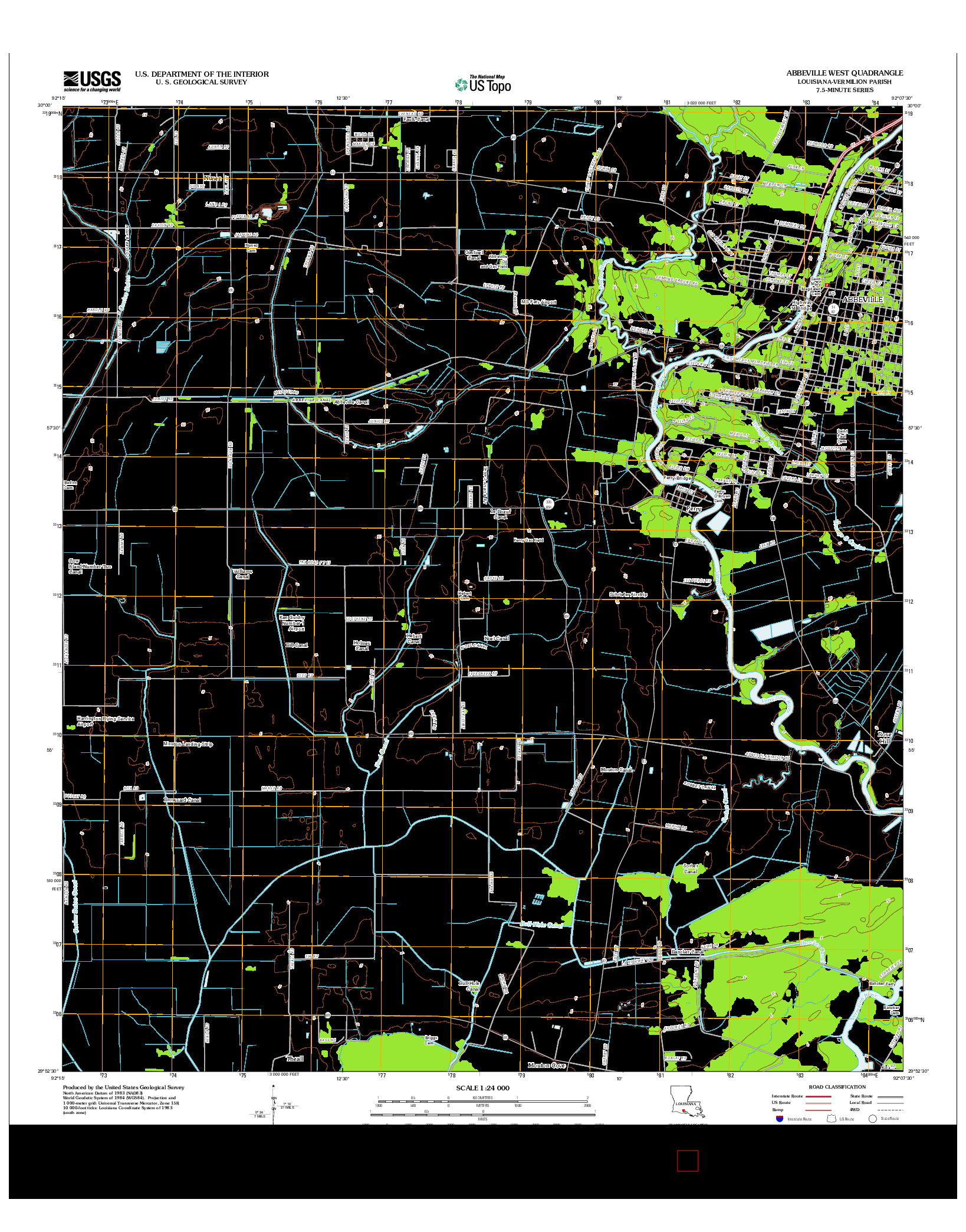 USGS US TOPO 7.5-MINUTE MAP FOR ABBEVILLE WEST, LA 2012