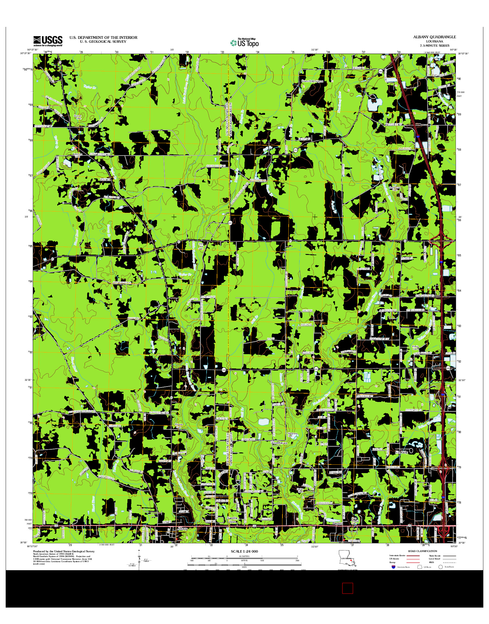 USGS US TOPO 7.5-MINUTE MAP FOR ALBANY, LA 2012