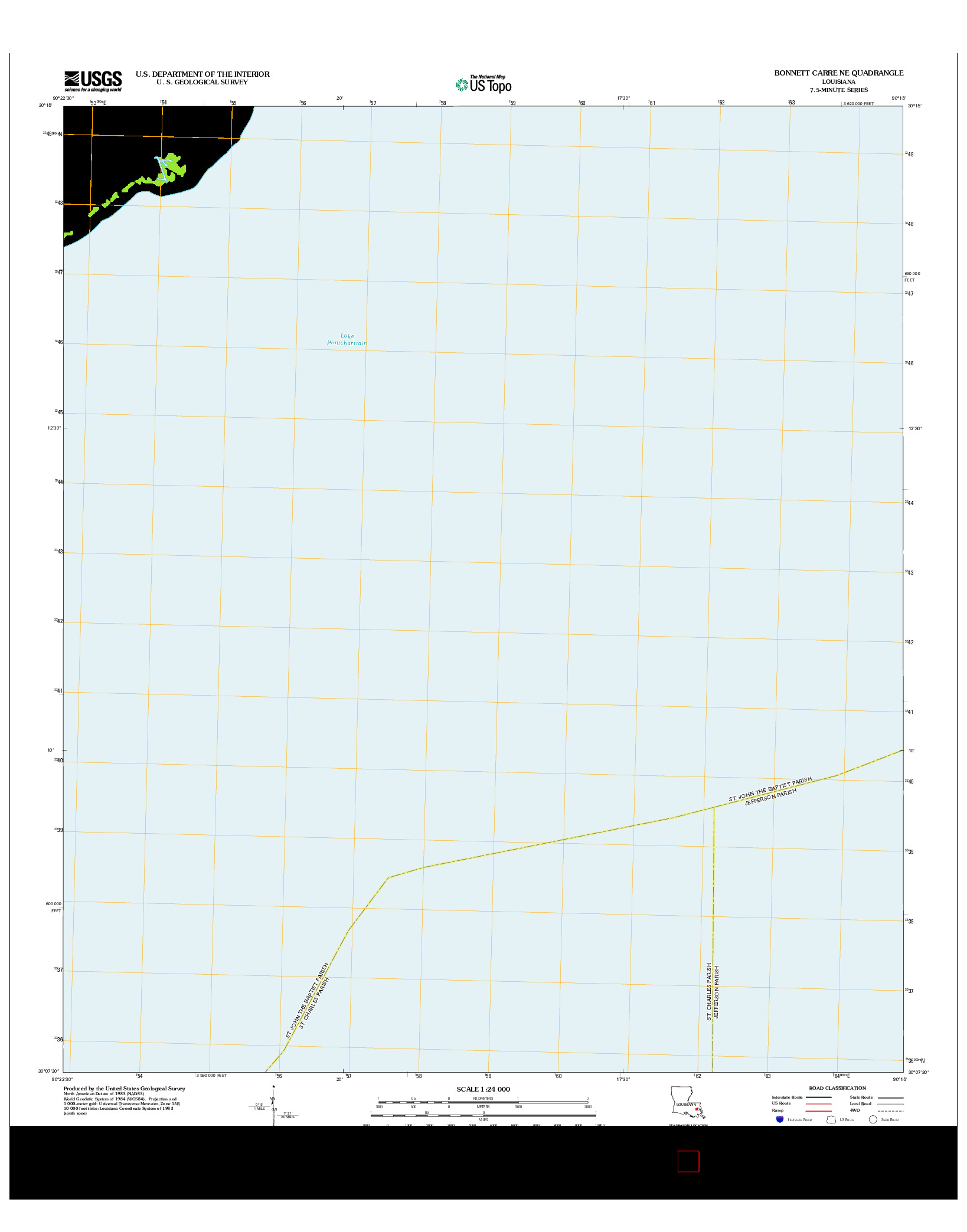 USGS US TOPO 7.5-MINUTE MAP FOR BONNETT CARRE NE, LA 2012