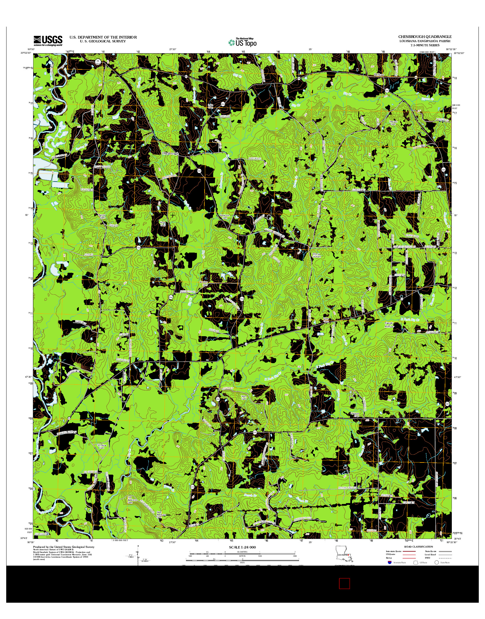 USGS US TOPO 7.5-MINUTE MAP FOR CHESBROUGH, LA 2012