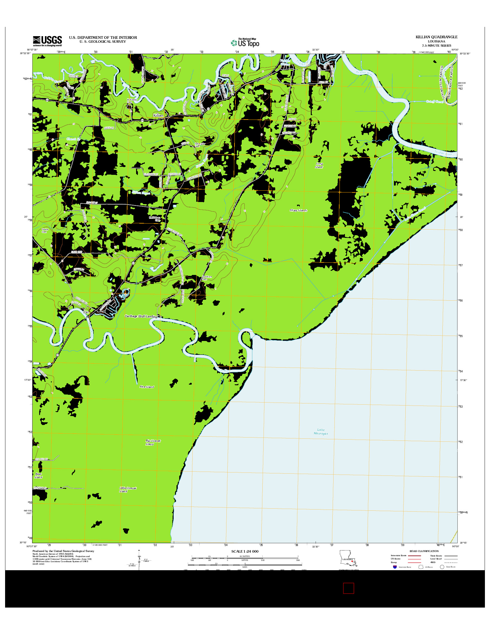 USGS US TOPO 7.5-MINUTE MAP FOR KILLIAN, LA 2012