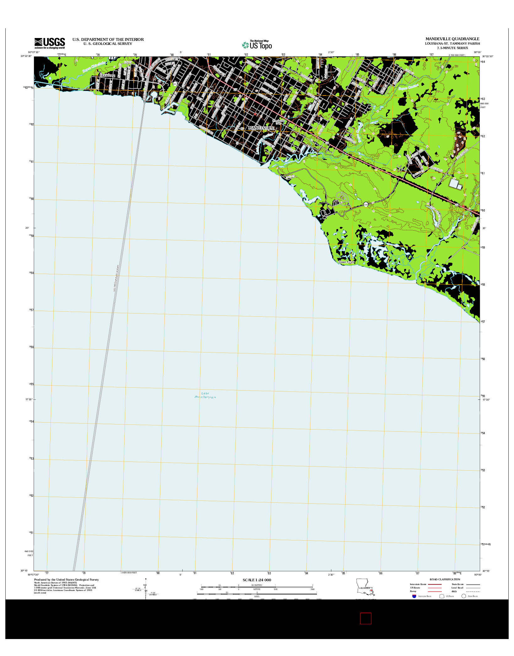 USGS US TOPO 7.5-MINUTE MAP FOR MANDEVILLE, LA 2012