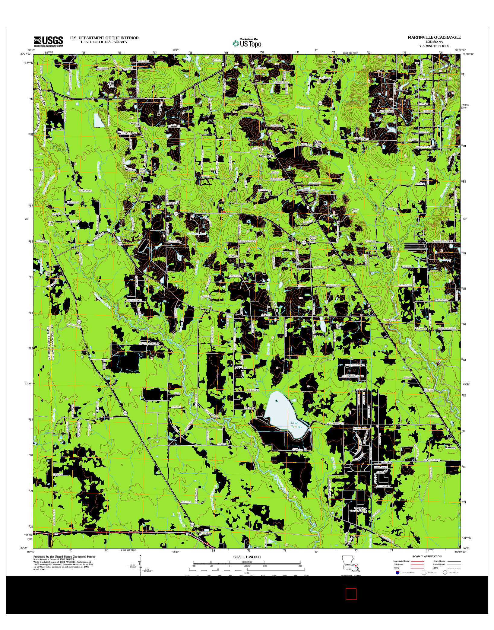 USGS US TOPO 7.5-MINUTE MAP FOR MARTINVILLE, LA 2012