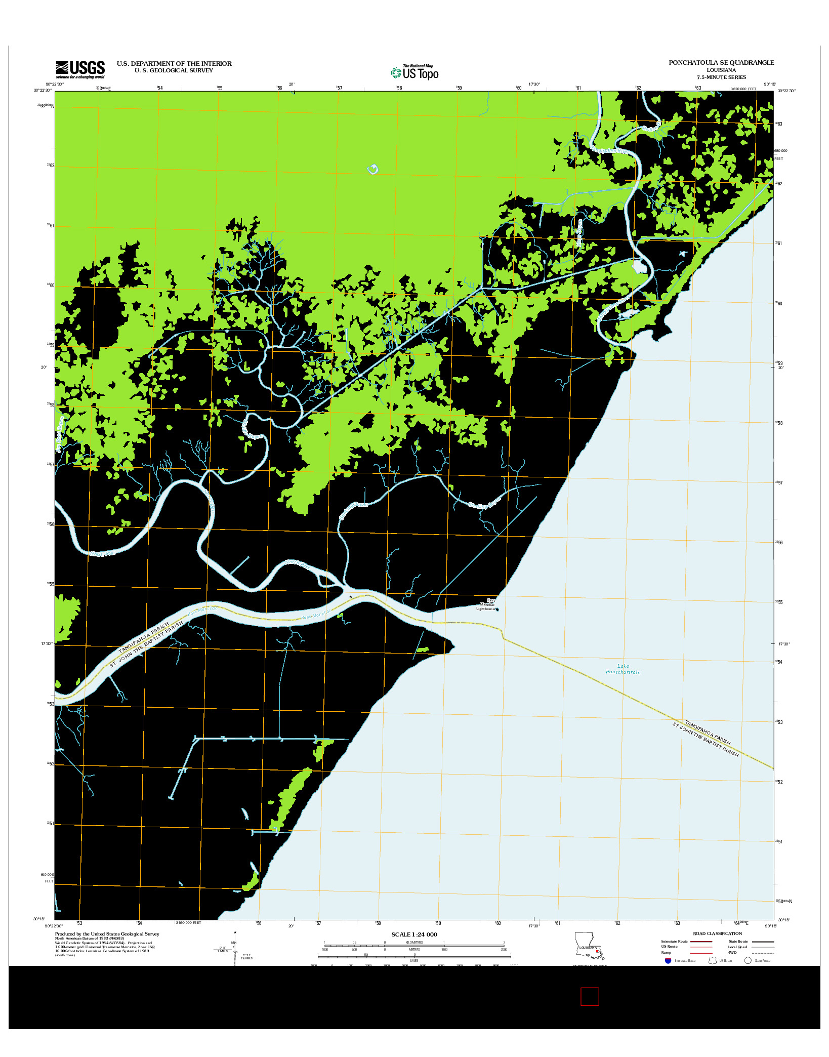 USGS US TOPO 7.5-MINUTE MAP FOR PONCHATOULA SE, LA 2012
