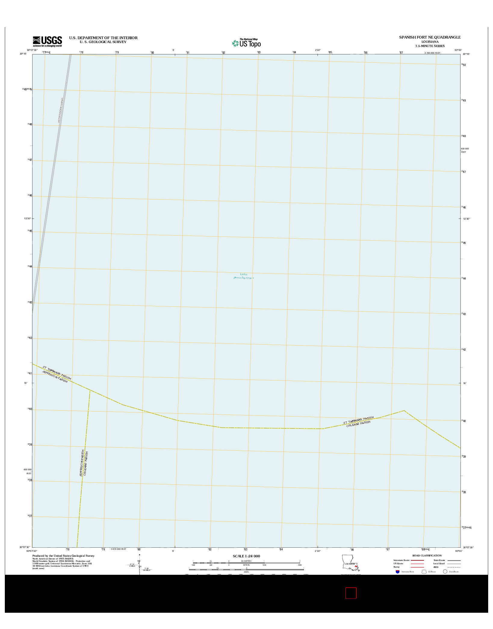 USGS US TOPO 7.5-MINUTE MAP FOR SPANISH FORT NE, LA 2012