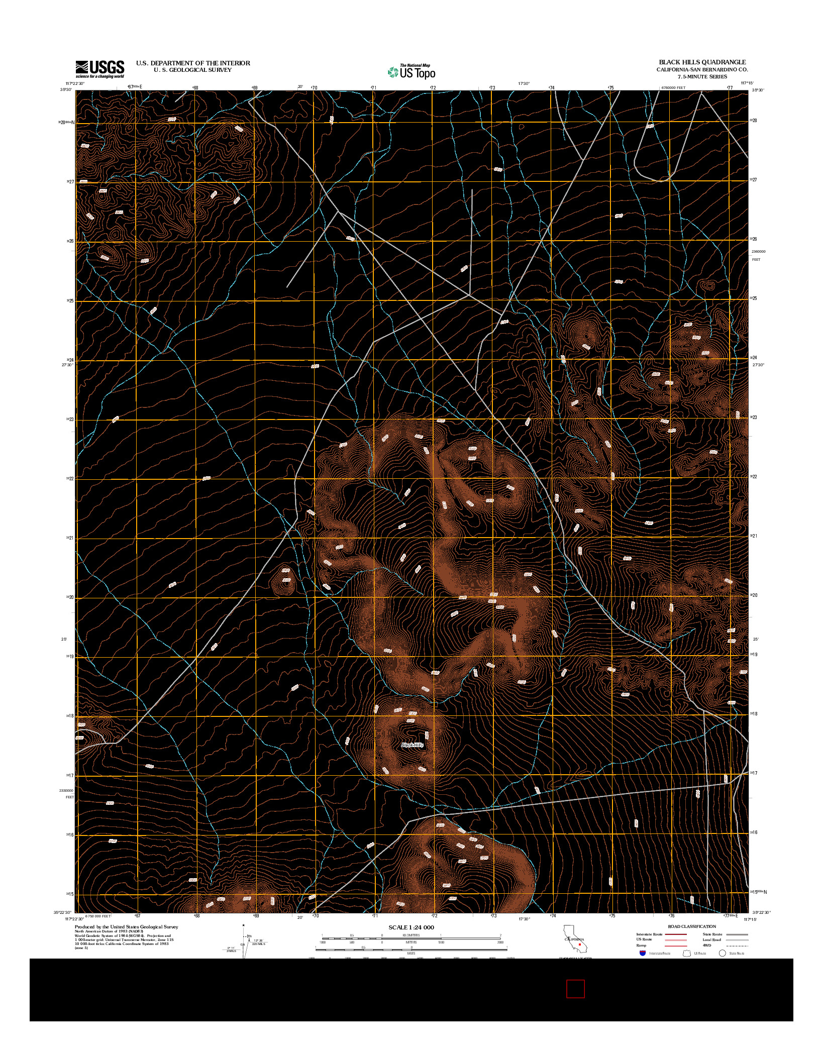 USGS US TOPO 7.5-MINUTE MAP FOR BLACK HILLS, CA 2012