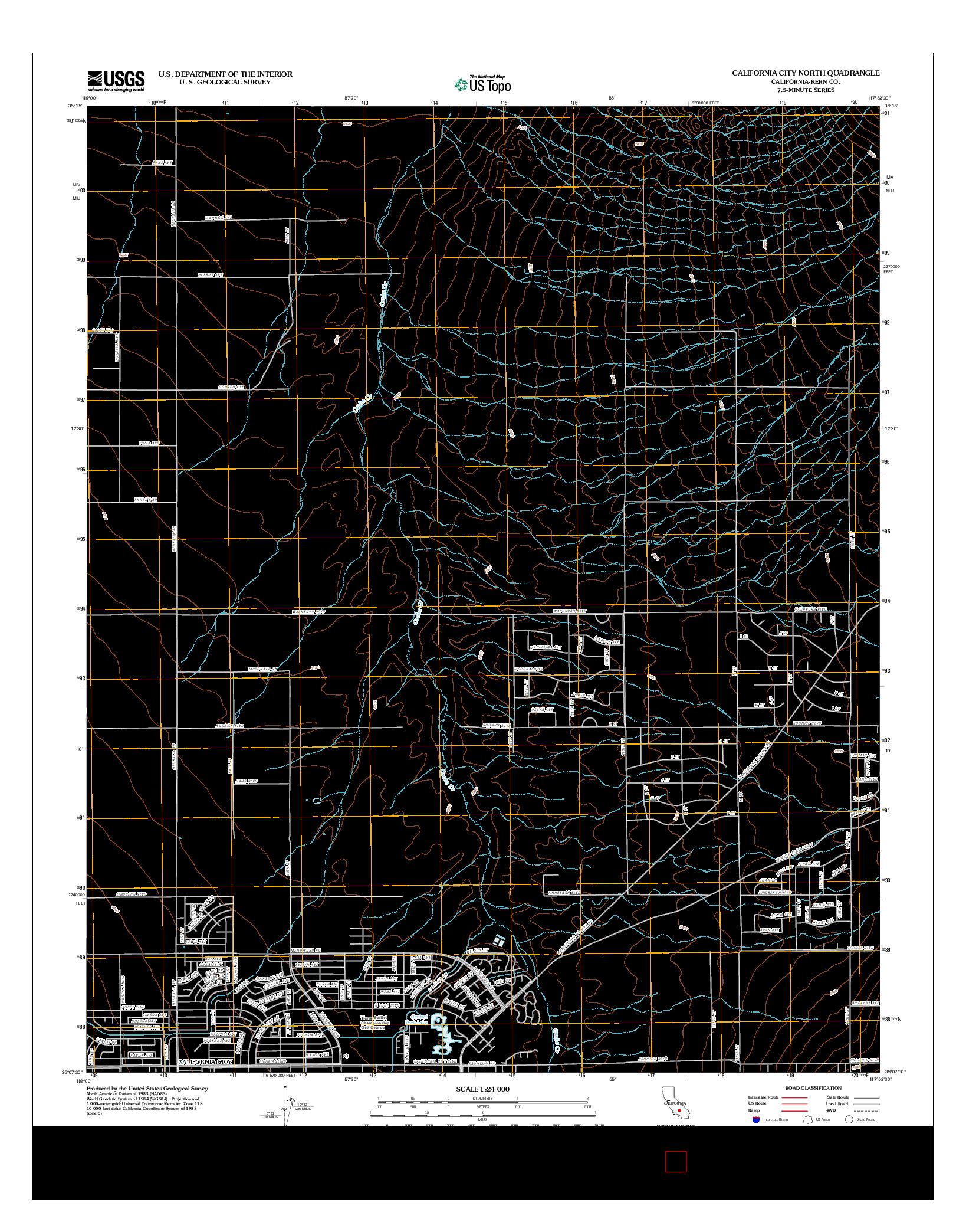 USGS US TOPO 7.5-MINUTE MAP FOR CALIFORNIA CITY NORTH, CA 2012