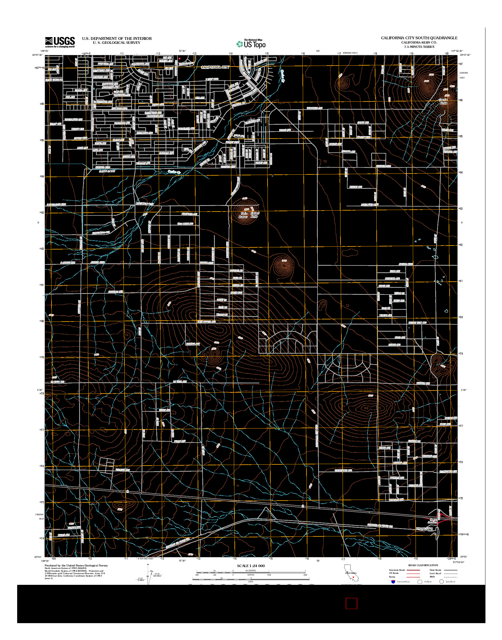 USGS US TOPO 7.5-MINUTE MAP FOR CALIFORNIA CITY SOUTH, CA 2012