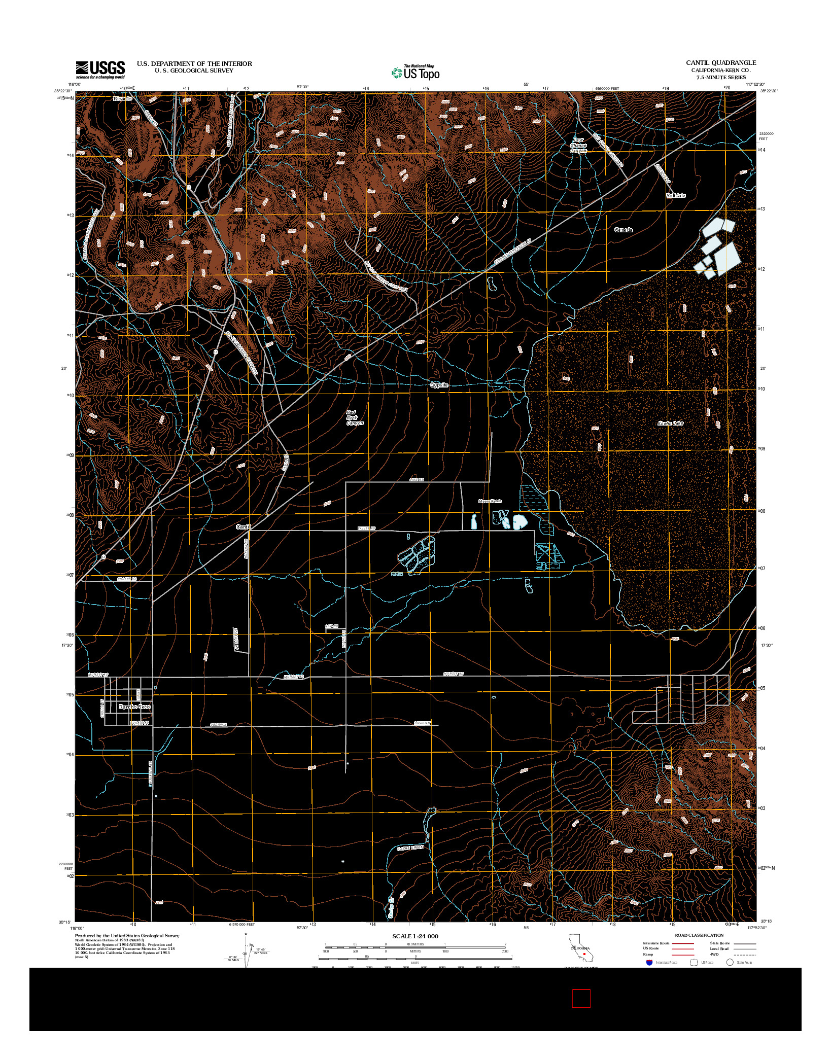 USGS US TOPO 7.5-MINUTE MAP FOR CANTIL, CA 2012