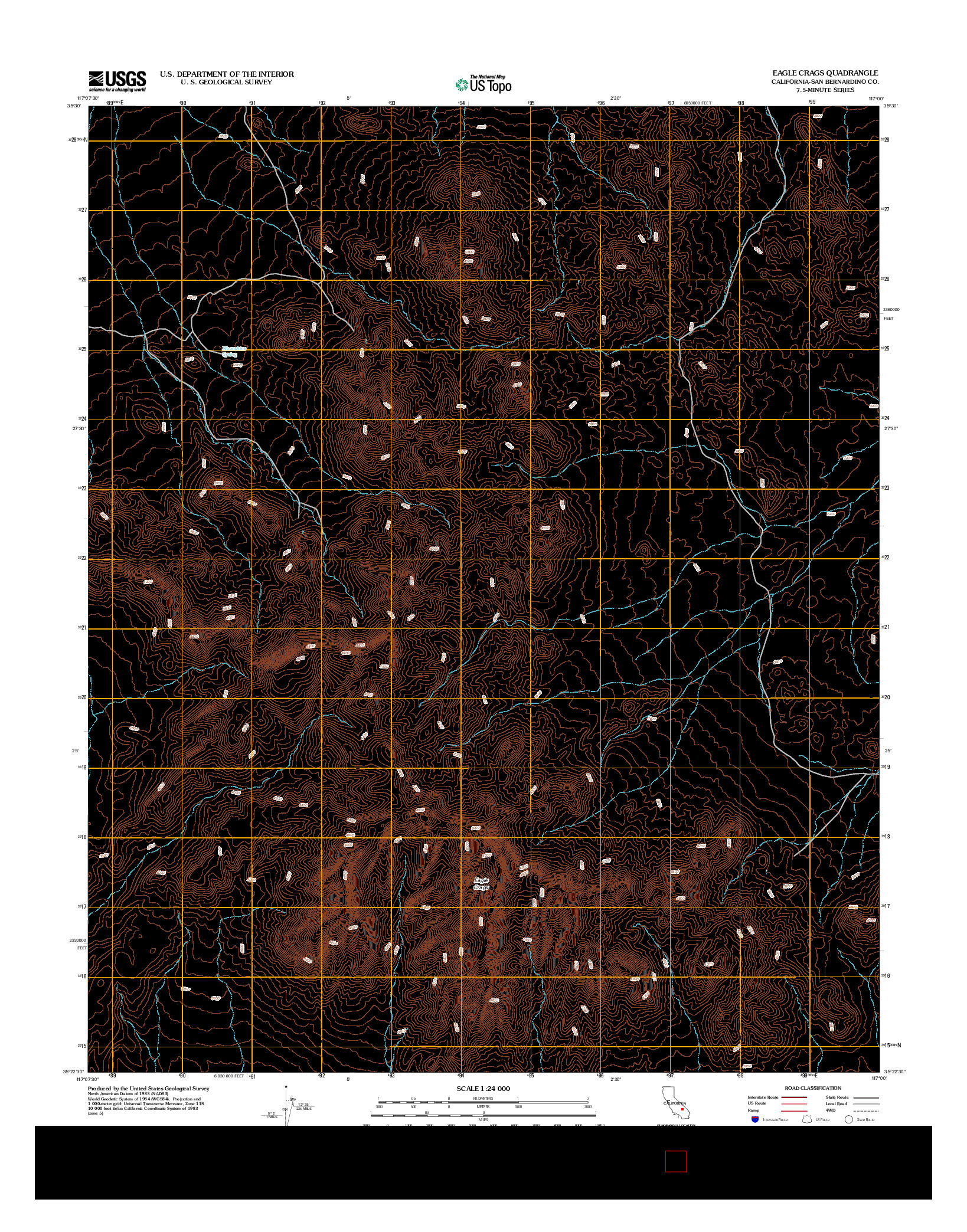 USGS US TOPO 7.5-MINUTE MAP FOR EAGLE CRAGS, CA 2012