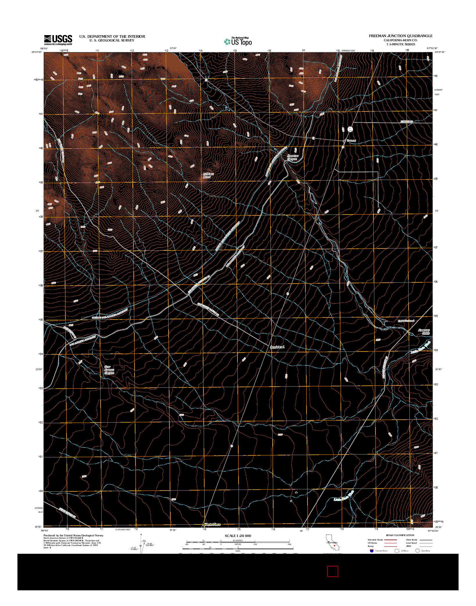 USGS US TOPO 7.5-MINUTE MAP FOR FREEMAN JUNCTION, CA 2012