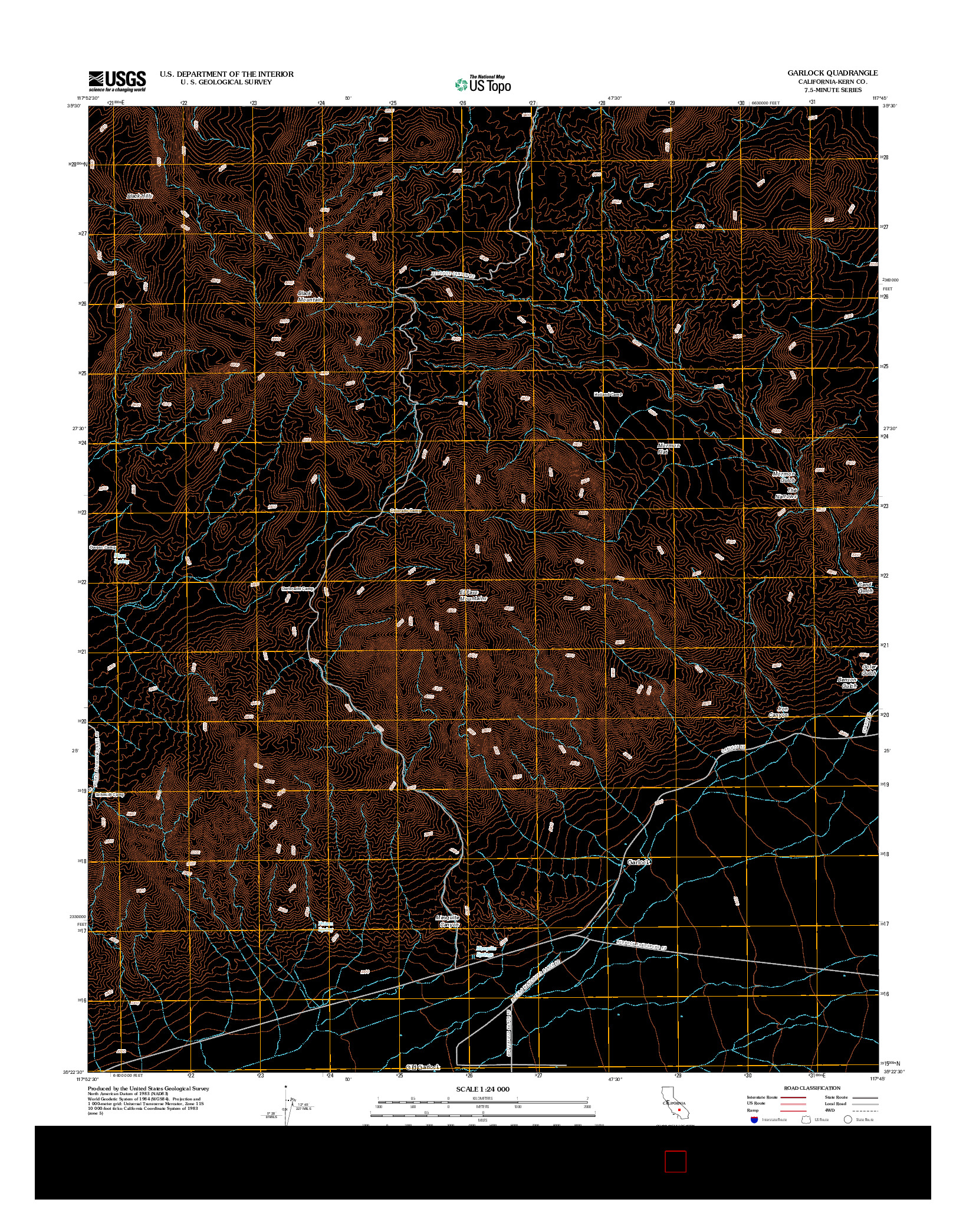 USGS US TOPO 7.5-MINUTE MAP FOR GARLOCK, CA 2012