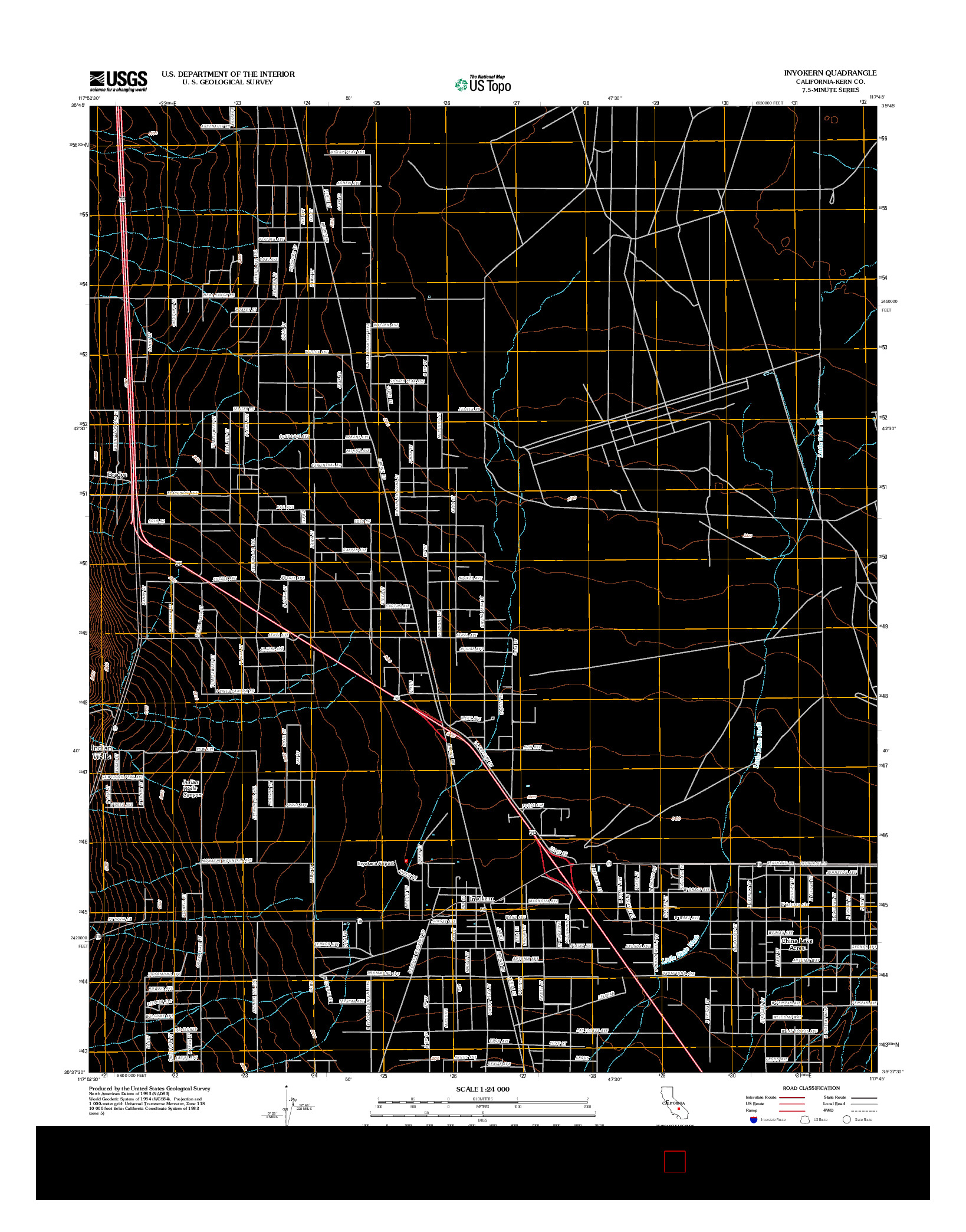 USGS US TOPO 7.5-MINUTE MAP FOR INYOKERN, CA 2012