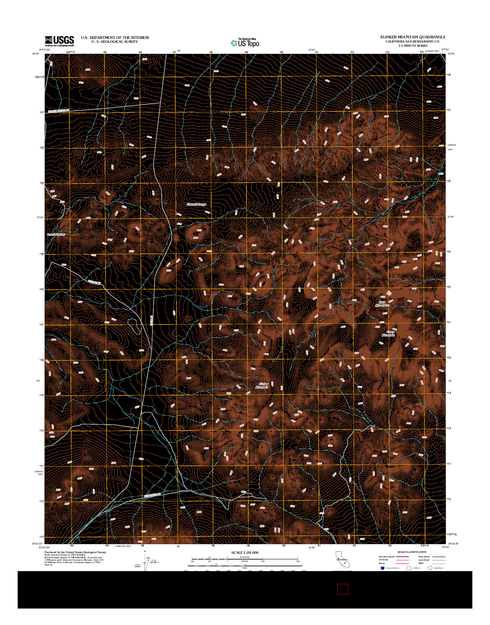 USGS US TOPO 7.5-MINUTE MAP FOR KLINKER MOUNTAIN, CA 2012