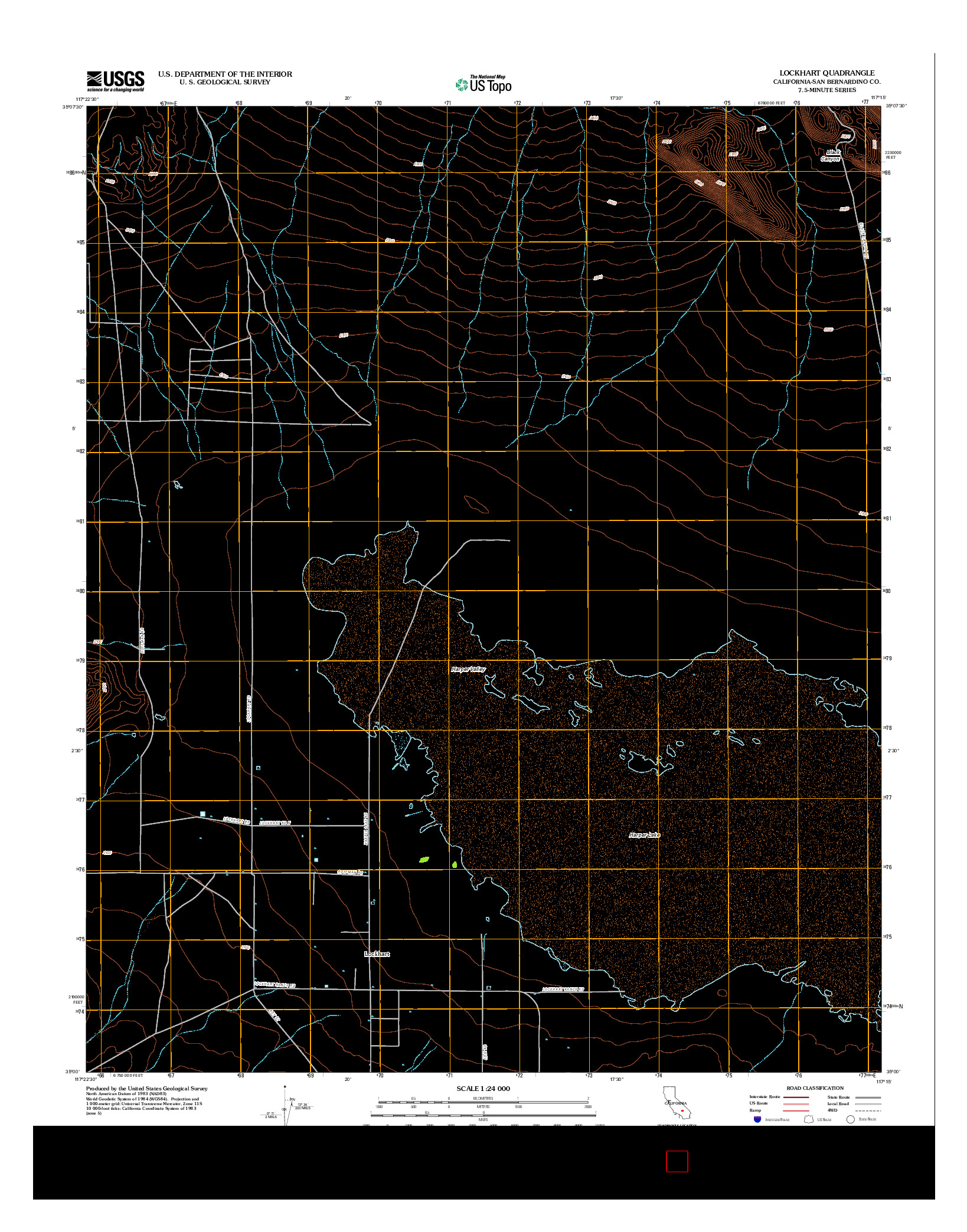 USGS US TOPO 7.5-MINUTE MAP FOR LOCKHART, CA 2012