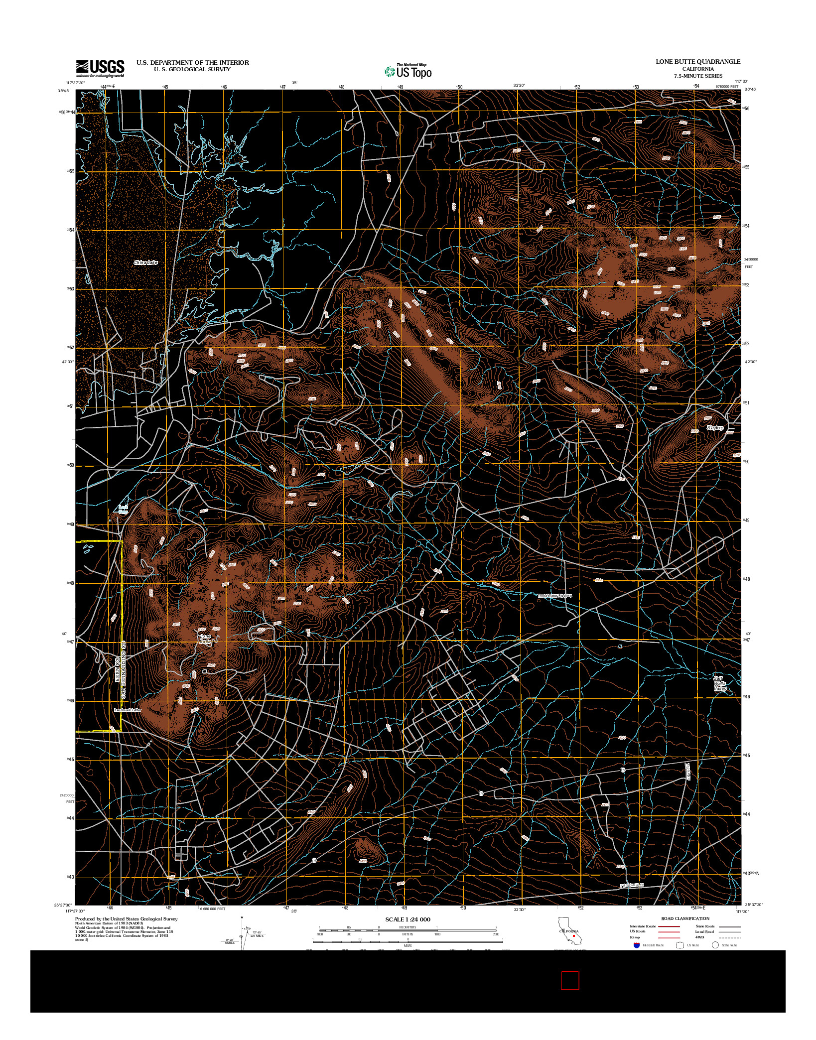 USGS US TOPO 7.5-MINUTE MAP FOR LONE BUTTE, CA 2012