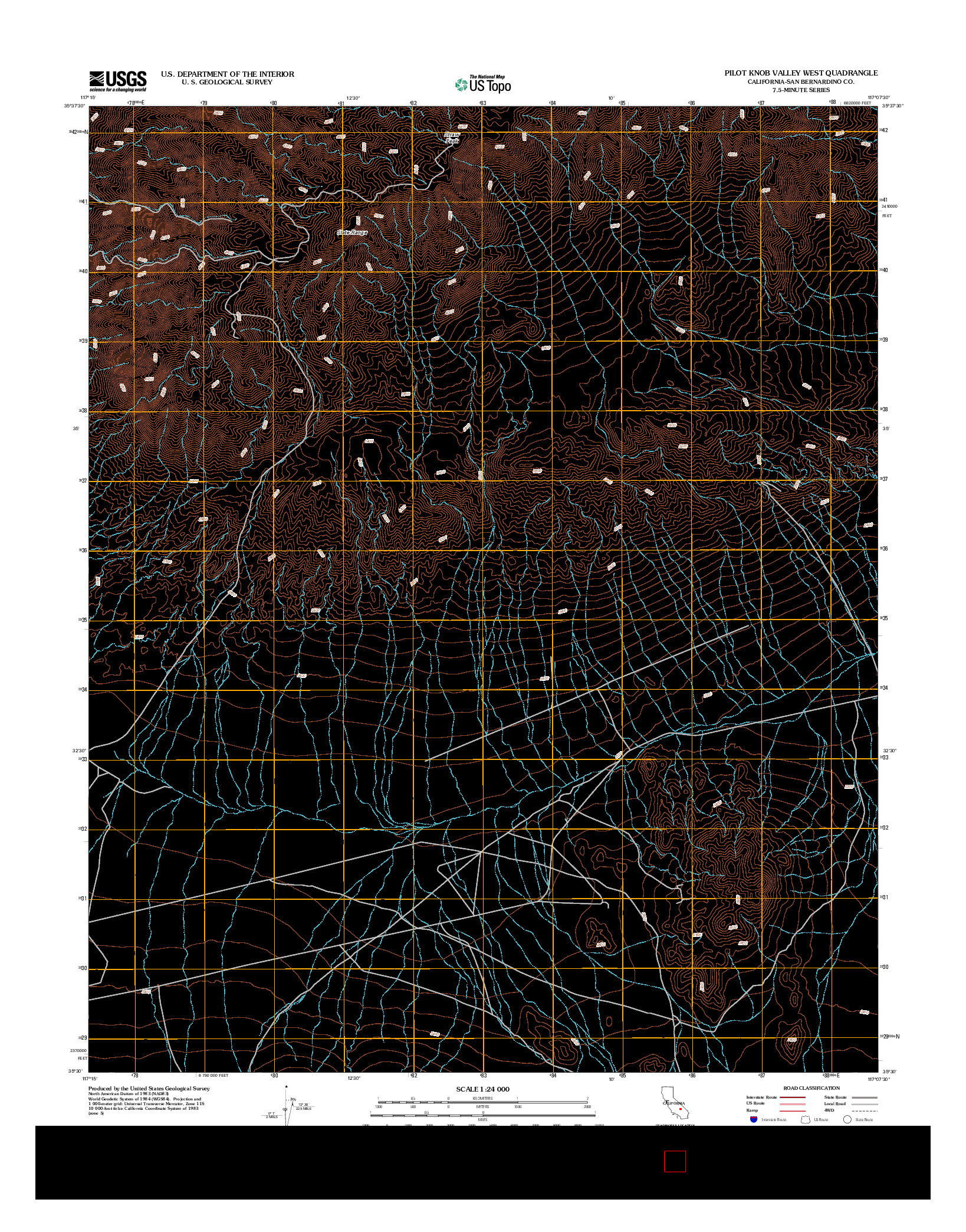 USGS US TOPO 7.5-MINUTE MAP FOR PILOT KNOB VALLEY WEST, CA 2012