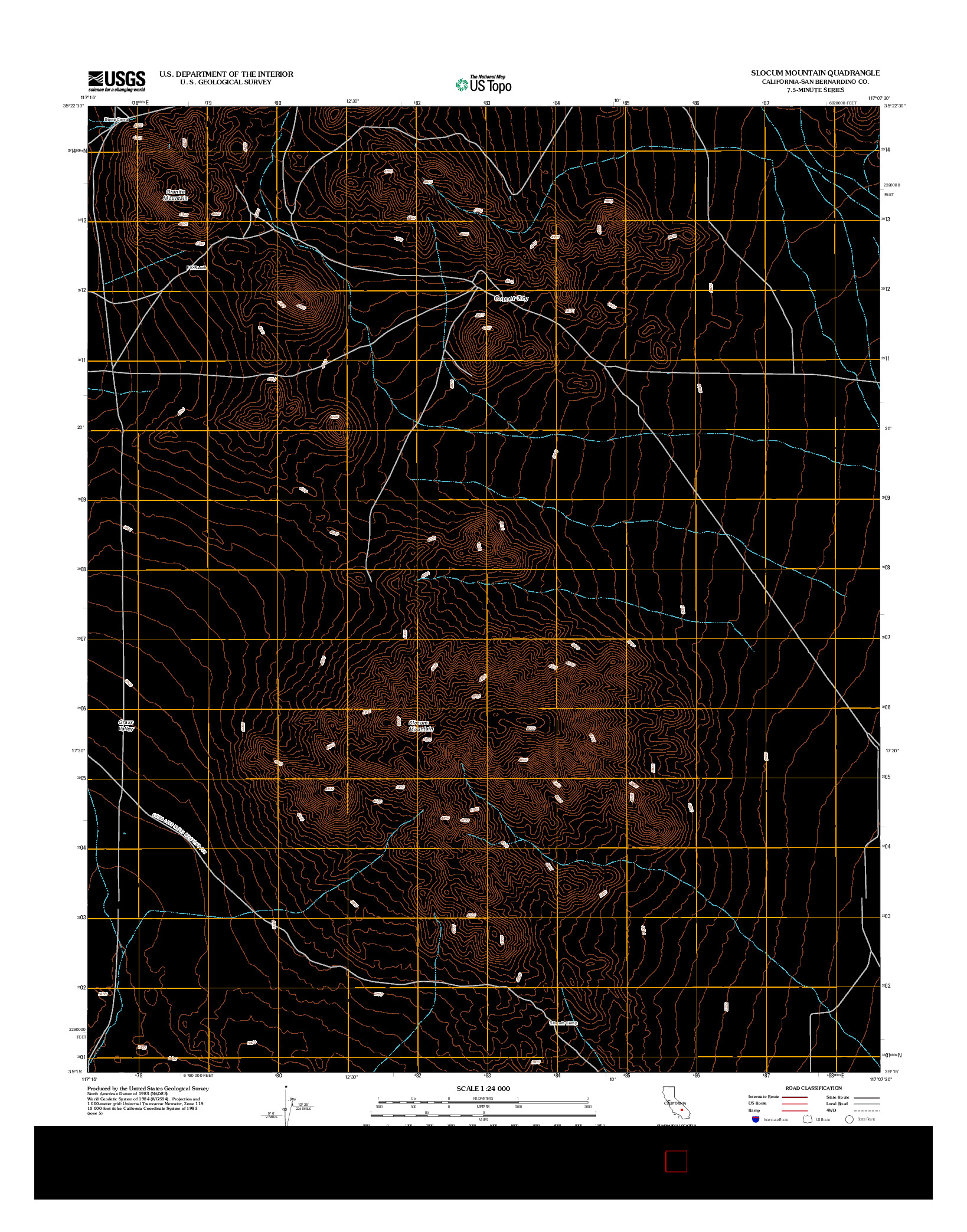 USGS US TOPO 7.5-MINUTE MAP FOR SLOCUM MOUNTAIN, CA 2012