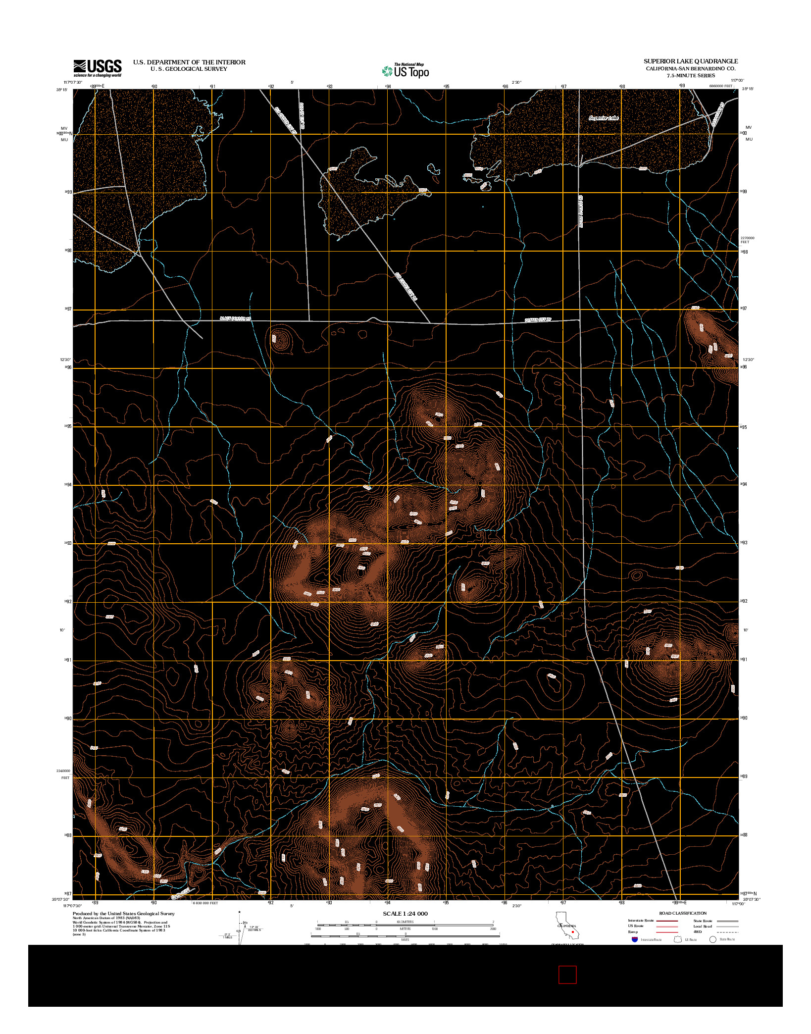 USGS US TOPO 7.5-MINUTE MAP FOR SUPERIOR LAKE, CA 2012