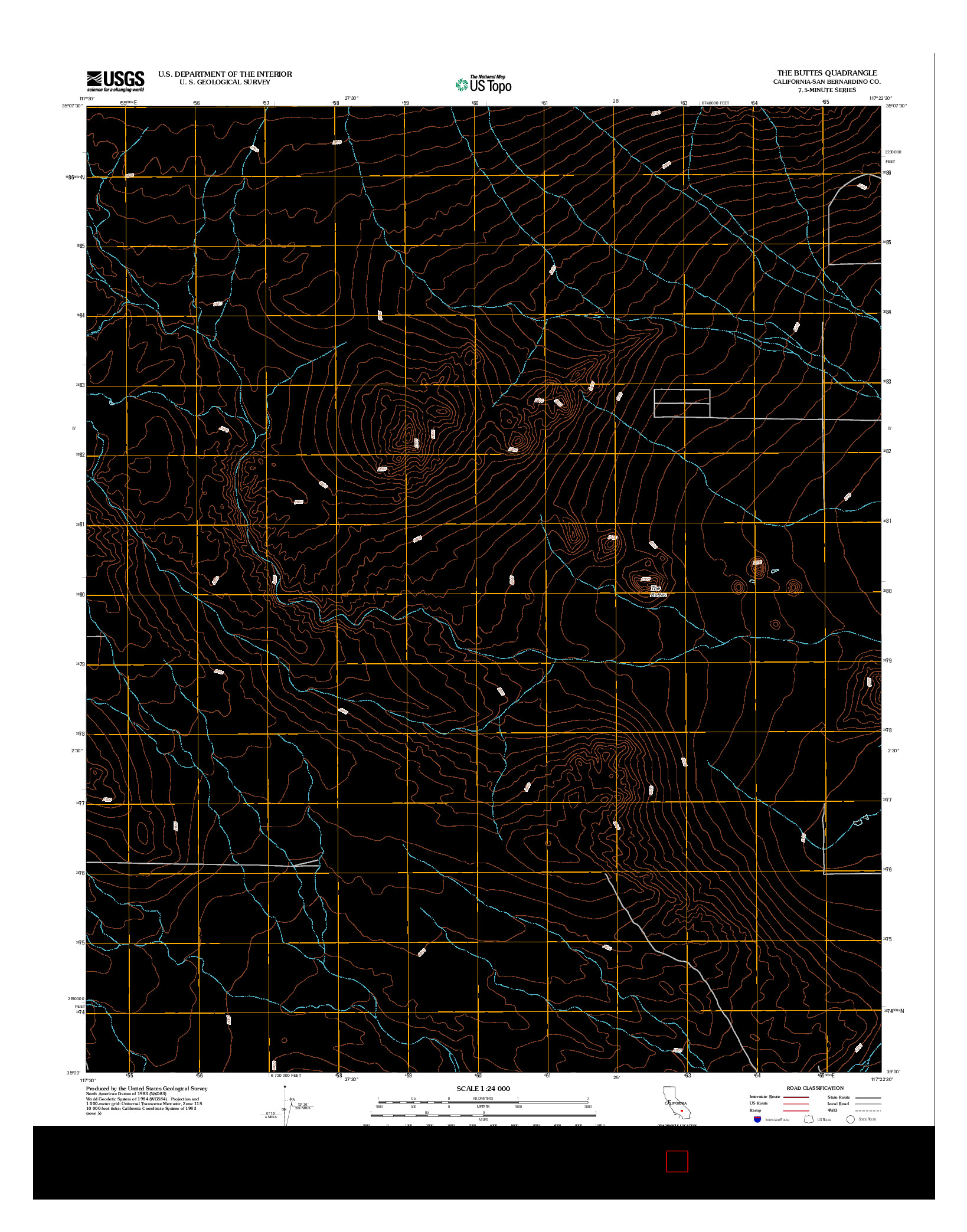 USGS US TOPO 7.5-MINUTE MAP FOR THE BUTTES, CA 2012