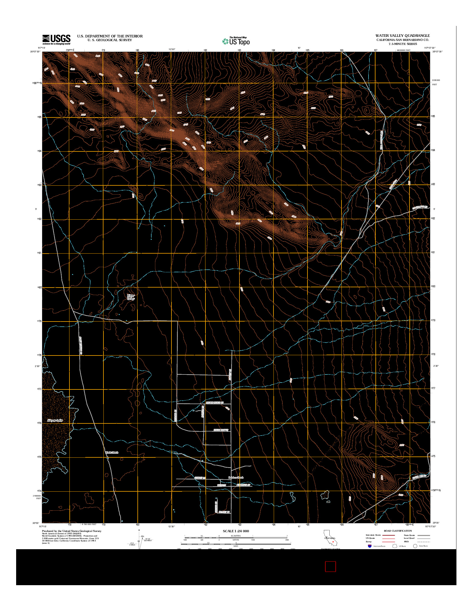 USGS US TOPO 7.5-MINUTE MAP FOR WATER VALLEY, CA 2012