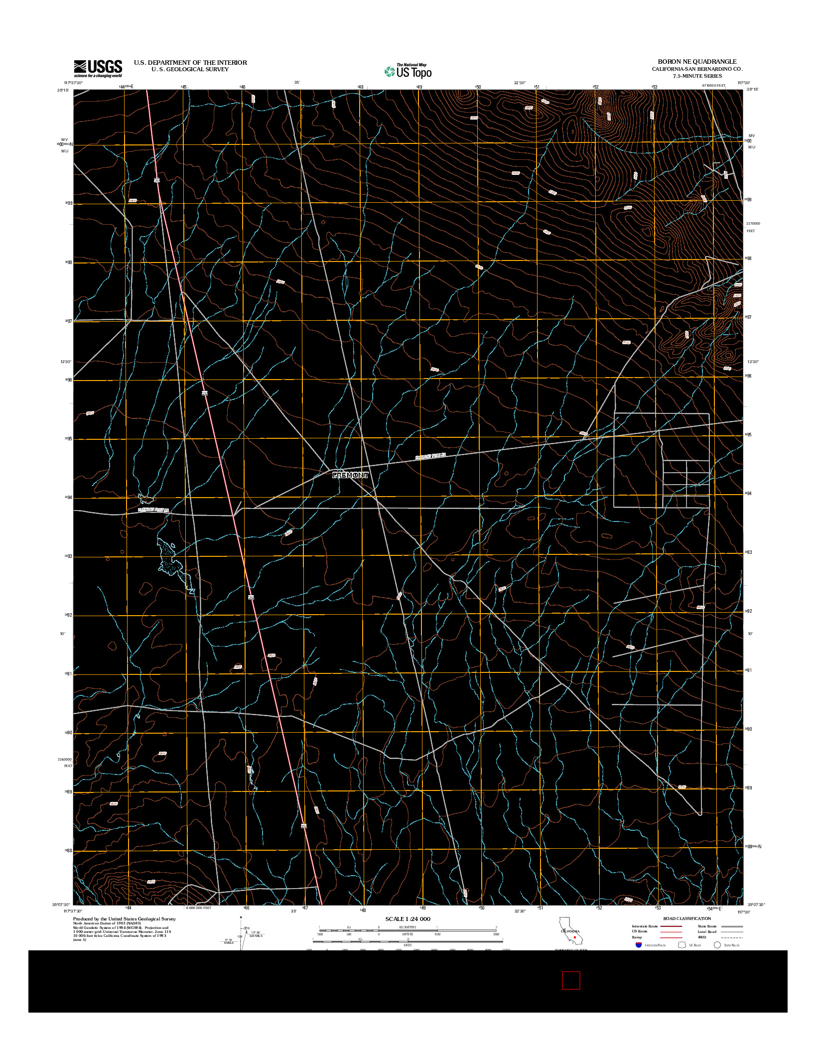 USGS US TOPO 7.5-MINUTE MAP FOR BORON NE, CA 2012