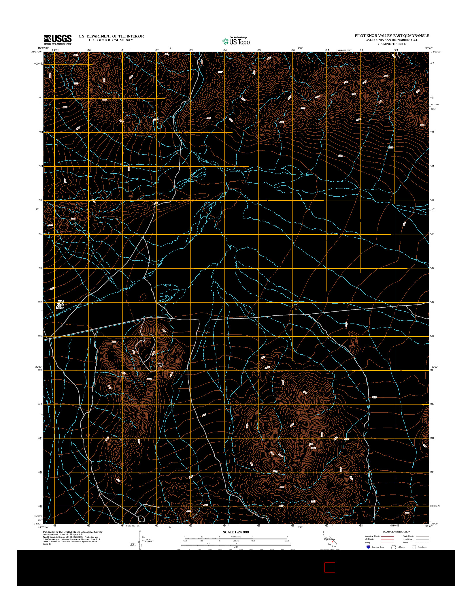 USGS US TOPO 7.5-MINUTE MAP FOR PILOT KNOB VALLEY EAST, CA 2012