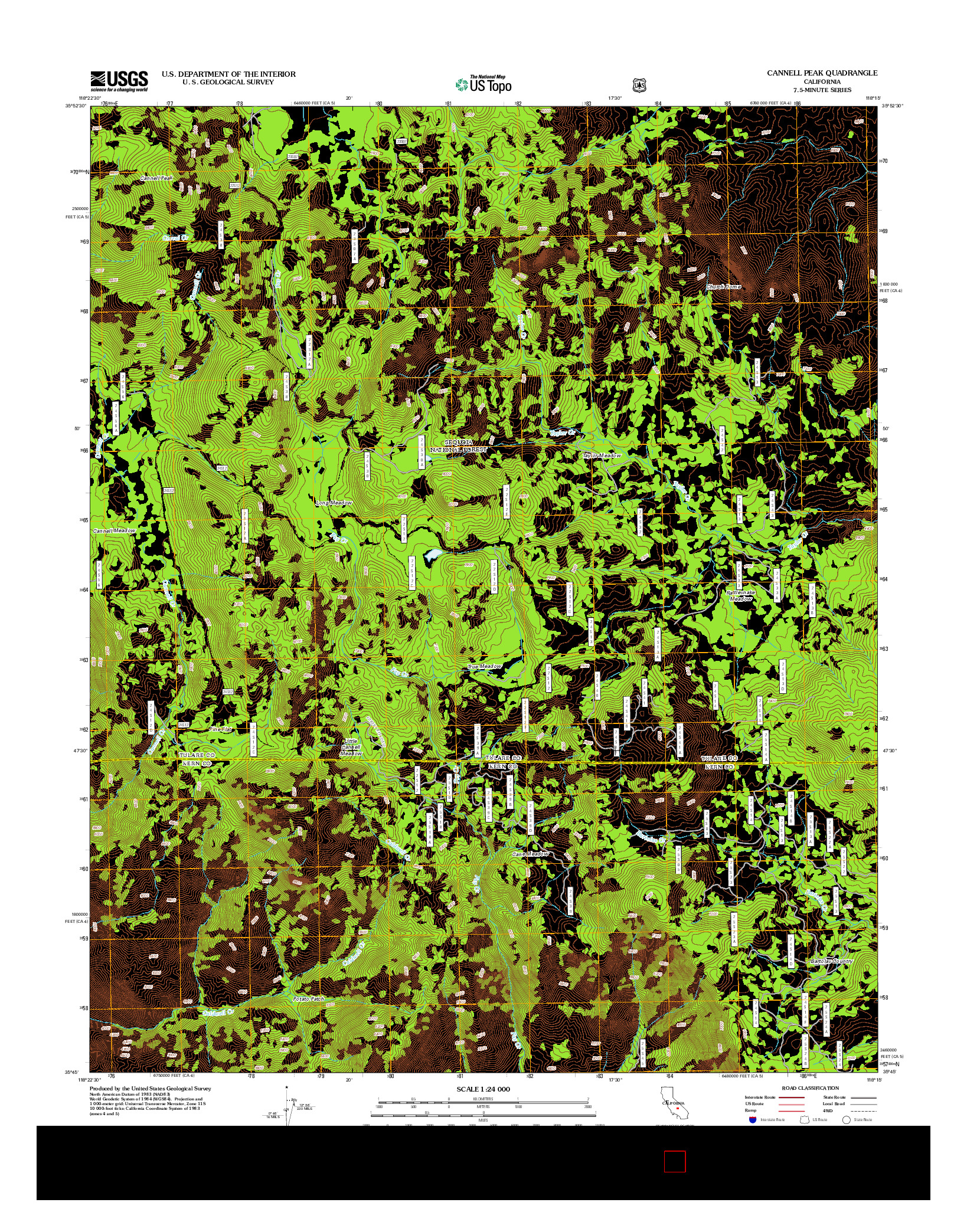 USGS US TOPO 7.5-MINUTE MAP FOR CANNELL PEAK, CA 2012