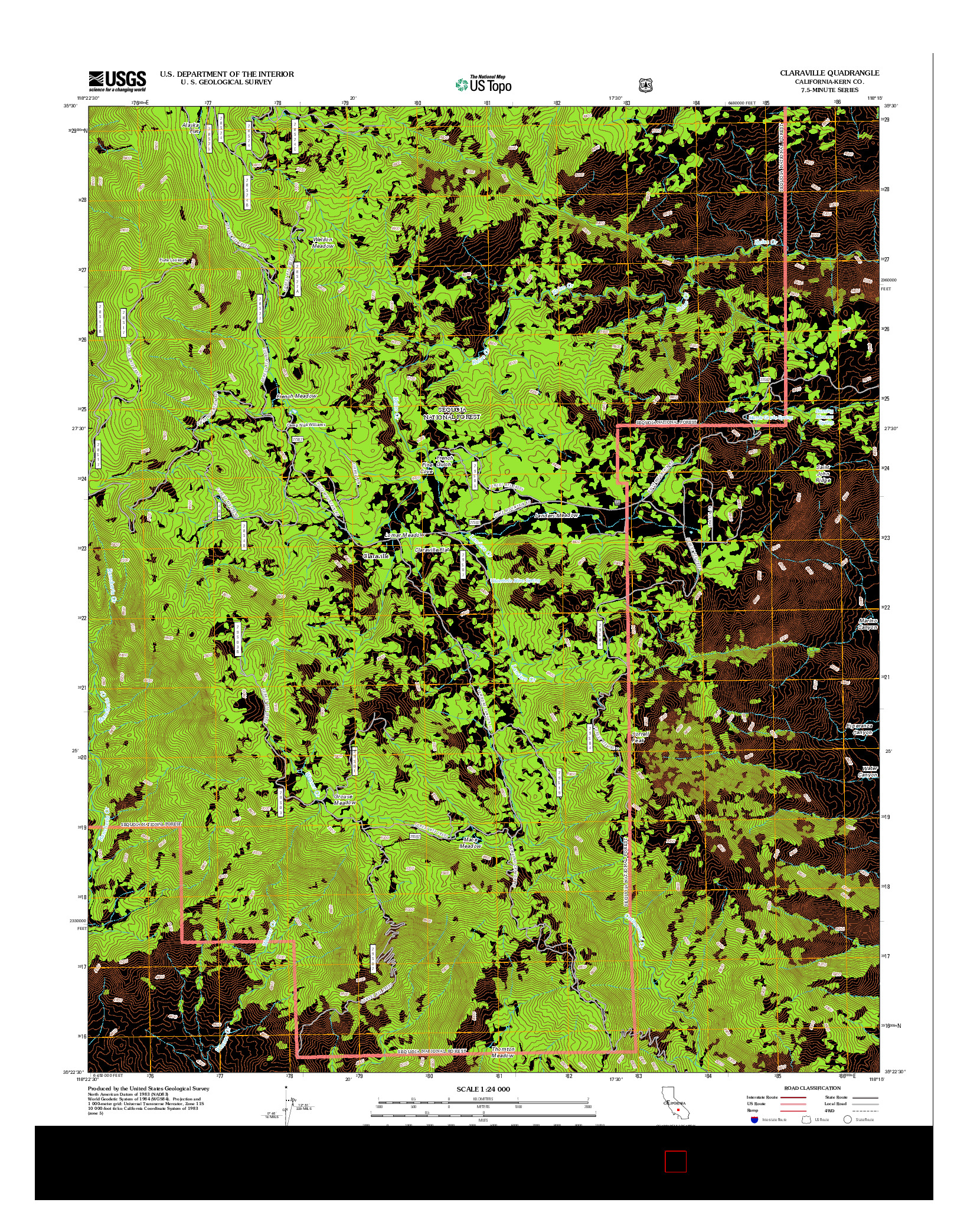 USGS US TOPO 7.5-MINUTE MAP FOR CLARAVILLE, CA 2012