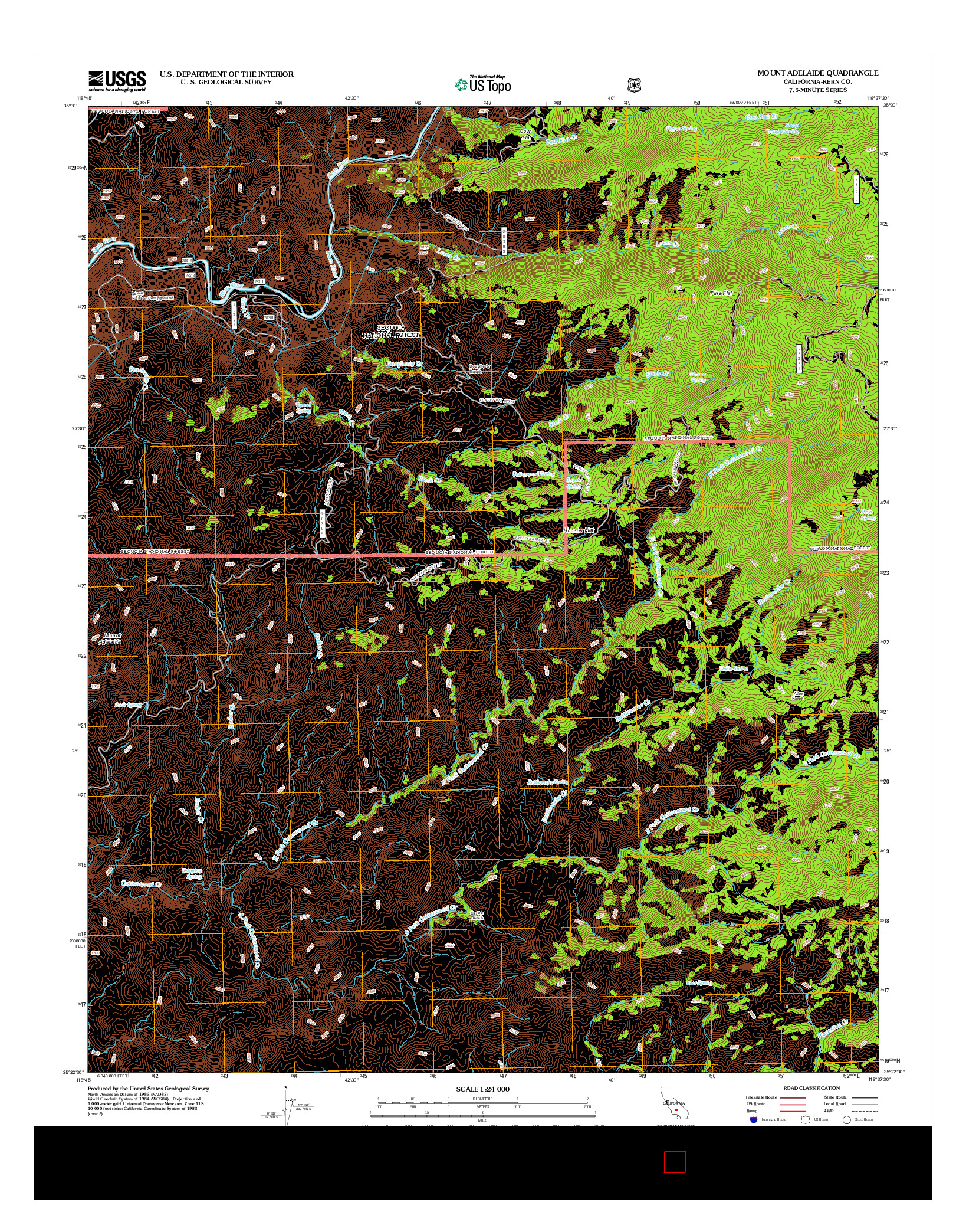 USGS US TOPO 7.5-MINUTE MAP FOR MOUNT ADELAIDE, CA 2012