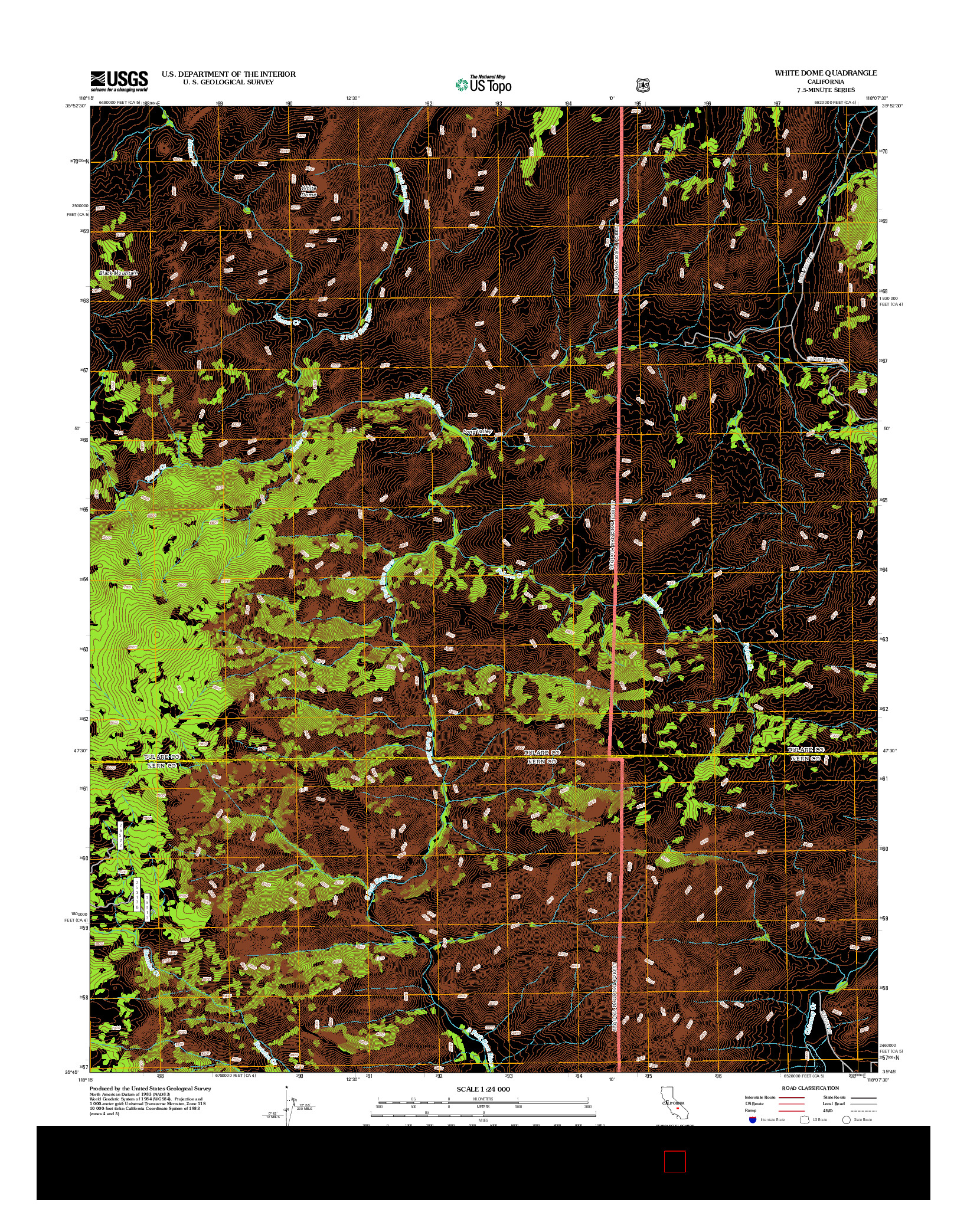 USGS US TOPO 7.5-MINUTE MAP FOR WHITE DOME, CA 2012