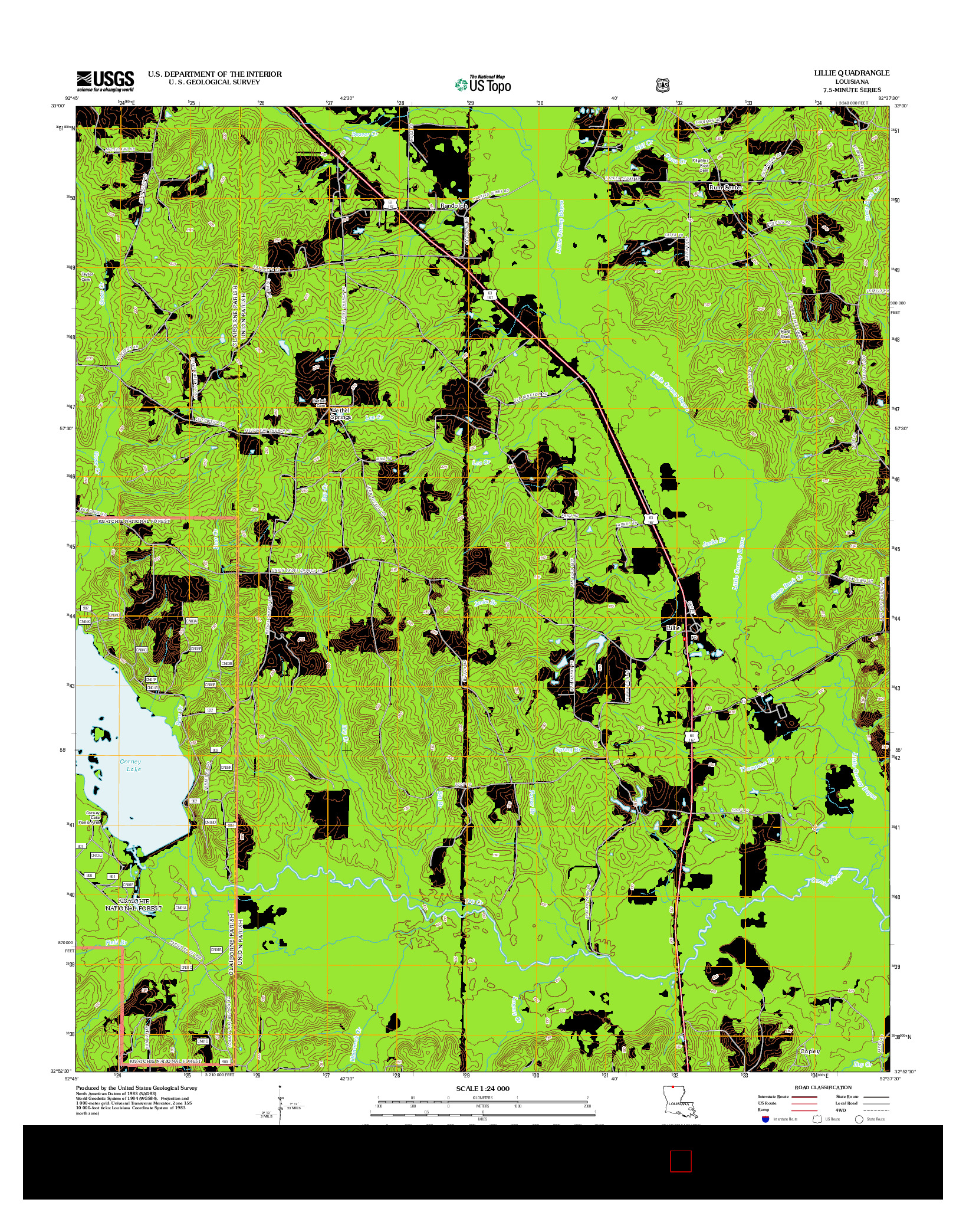 USGS US TOPO 7.5-MINUTE MAP FOR LILLIE, LA 2012