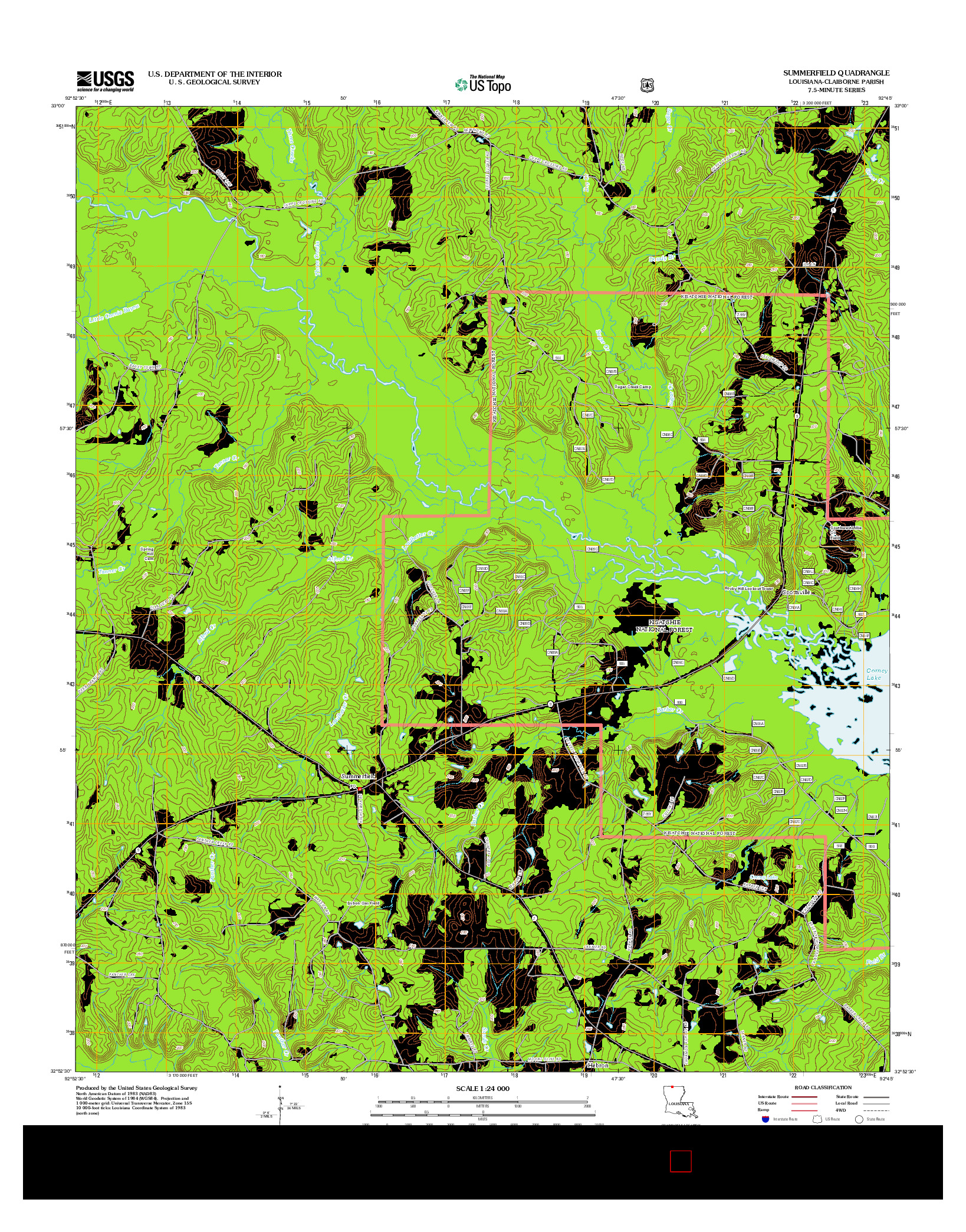 USGS US TOPO 7.5-MINUTE MAP FOR SUMMERFIELD, LA 2012