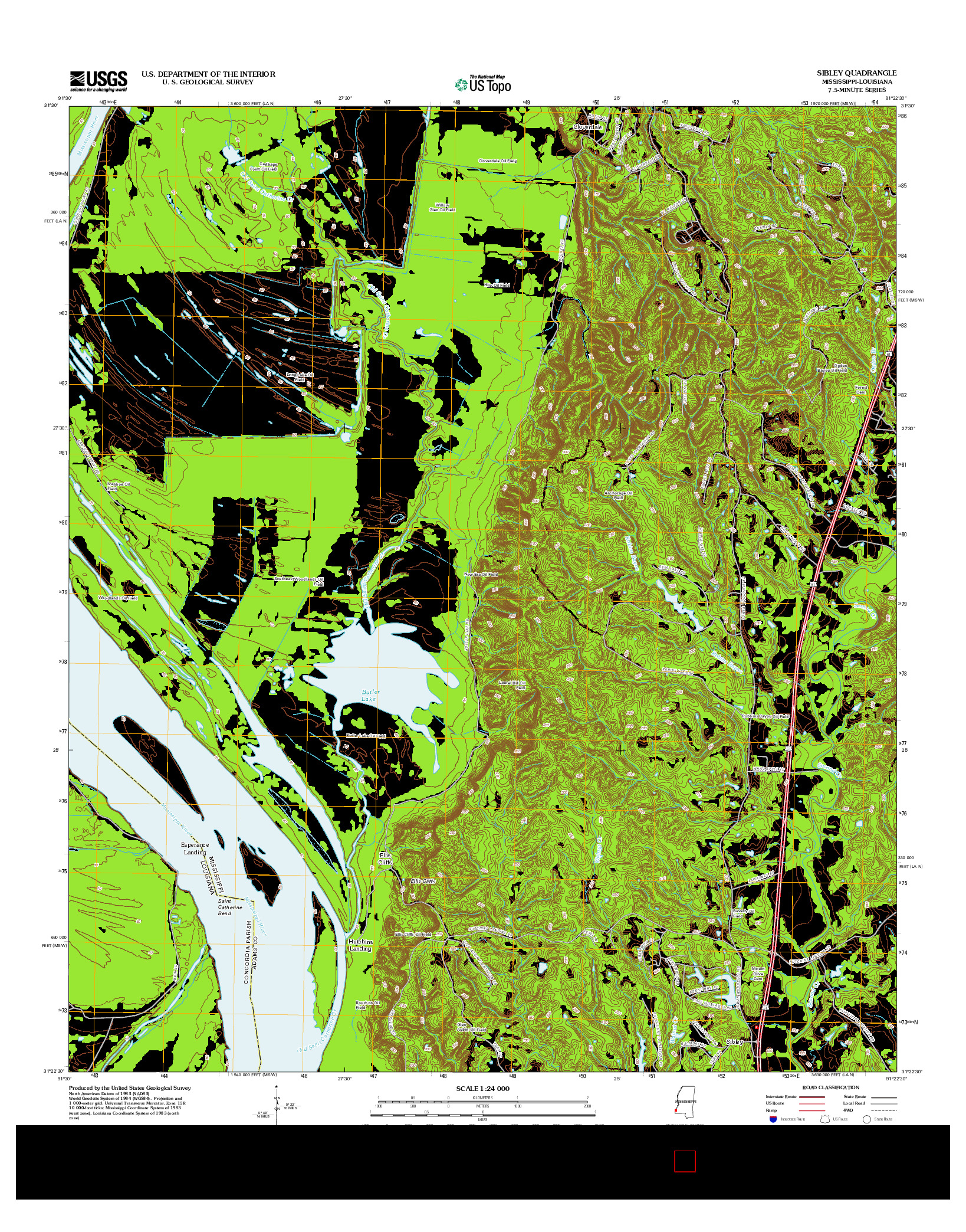 USGS US TOPO 7.5-MINUTE MAP FOR SIBLEY, MS-LA 2012