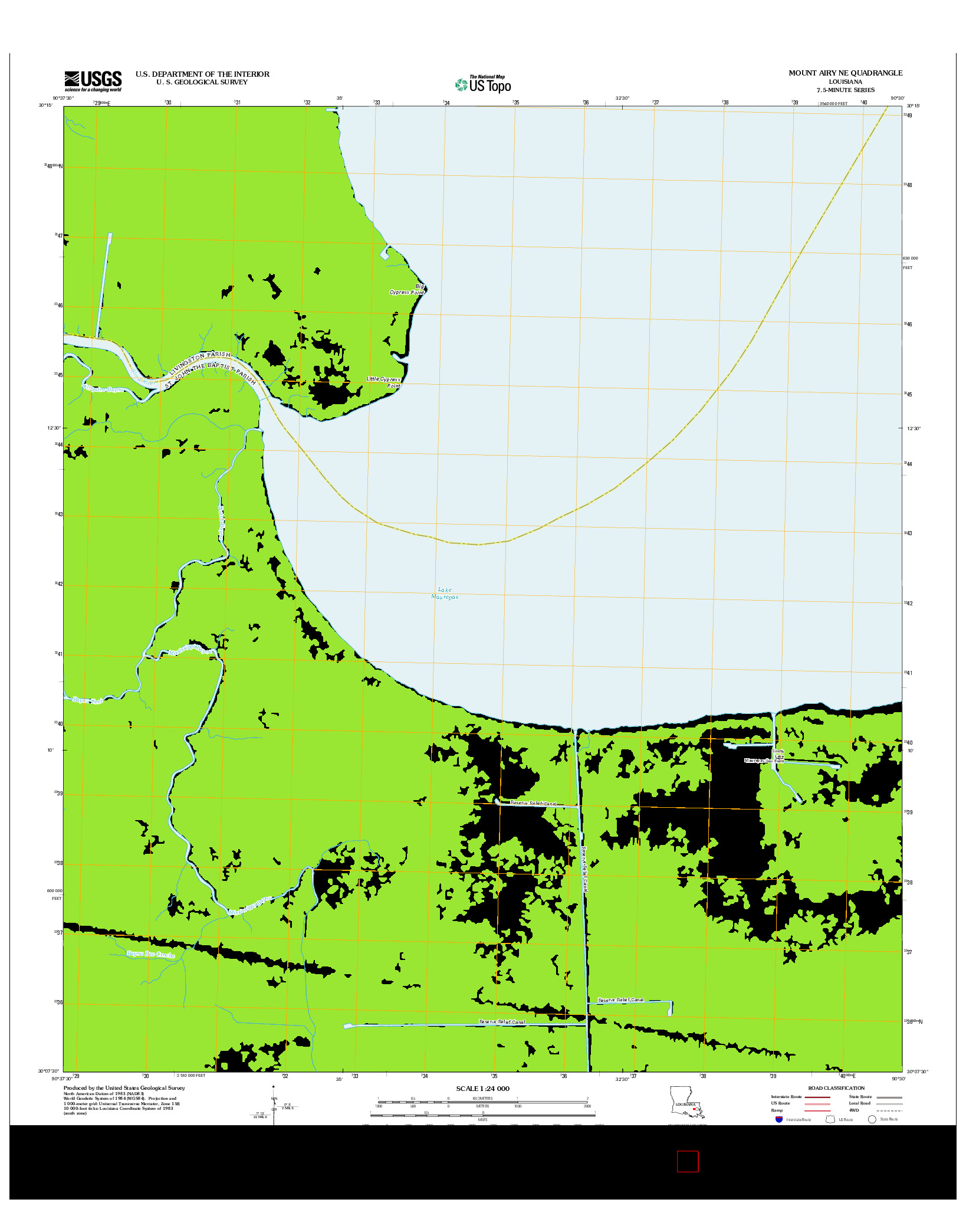 USGS US TOPO 7.5-MINUTE MAP FOR MOUNT AIRY NE, LA 2012