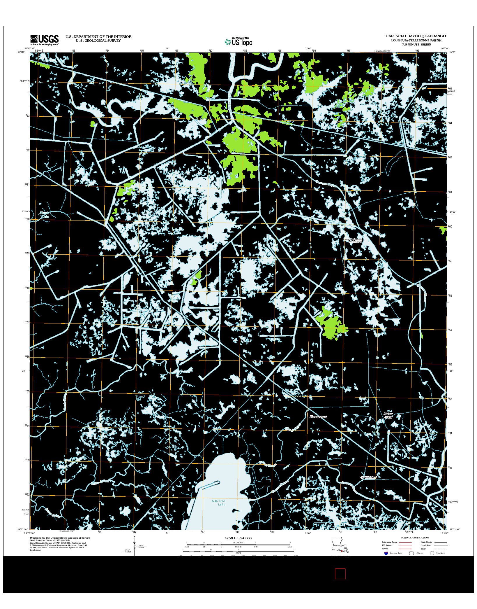 USGS US TOPO 7.5-MINUTE MAP FOR CARENCRO BAYOU, LA 2012