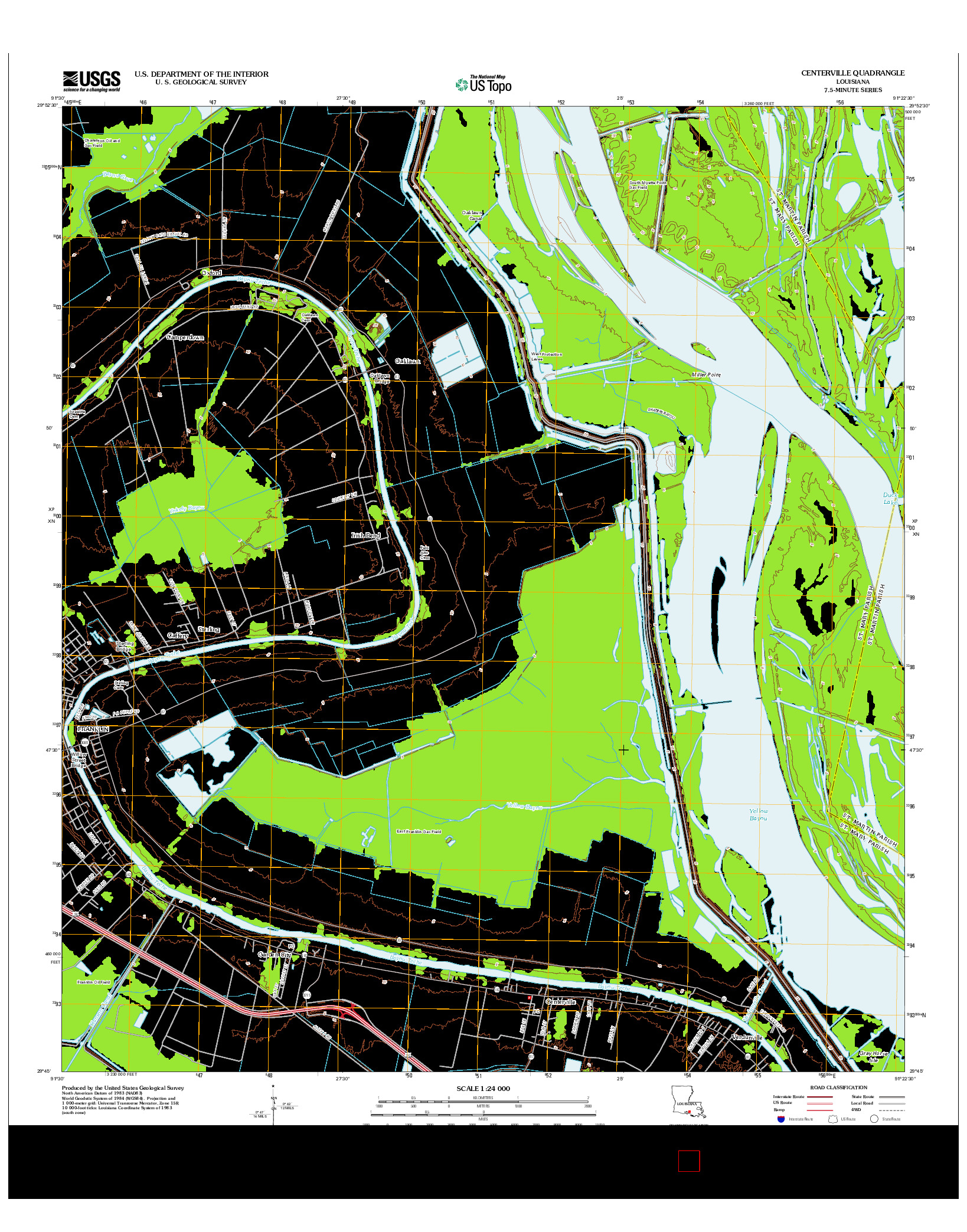 USGS US TOPO 7.5-MINUTE MAP FOR CENTERVILLE, LA 2012