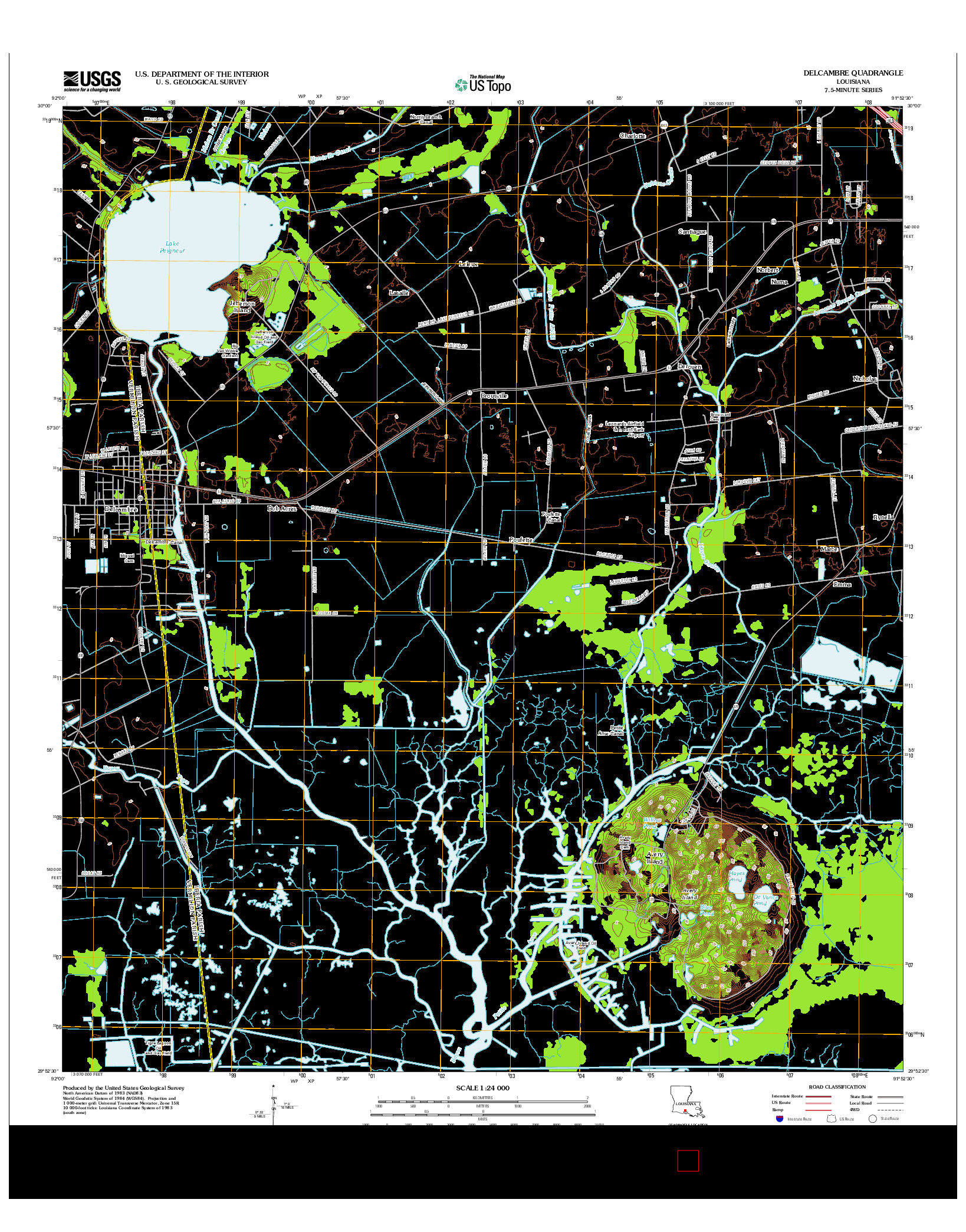 USGS US TOPO 7.5-MINUTE MAP FOR DELCAMBRE, LA 2012