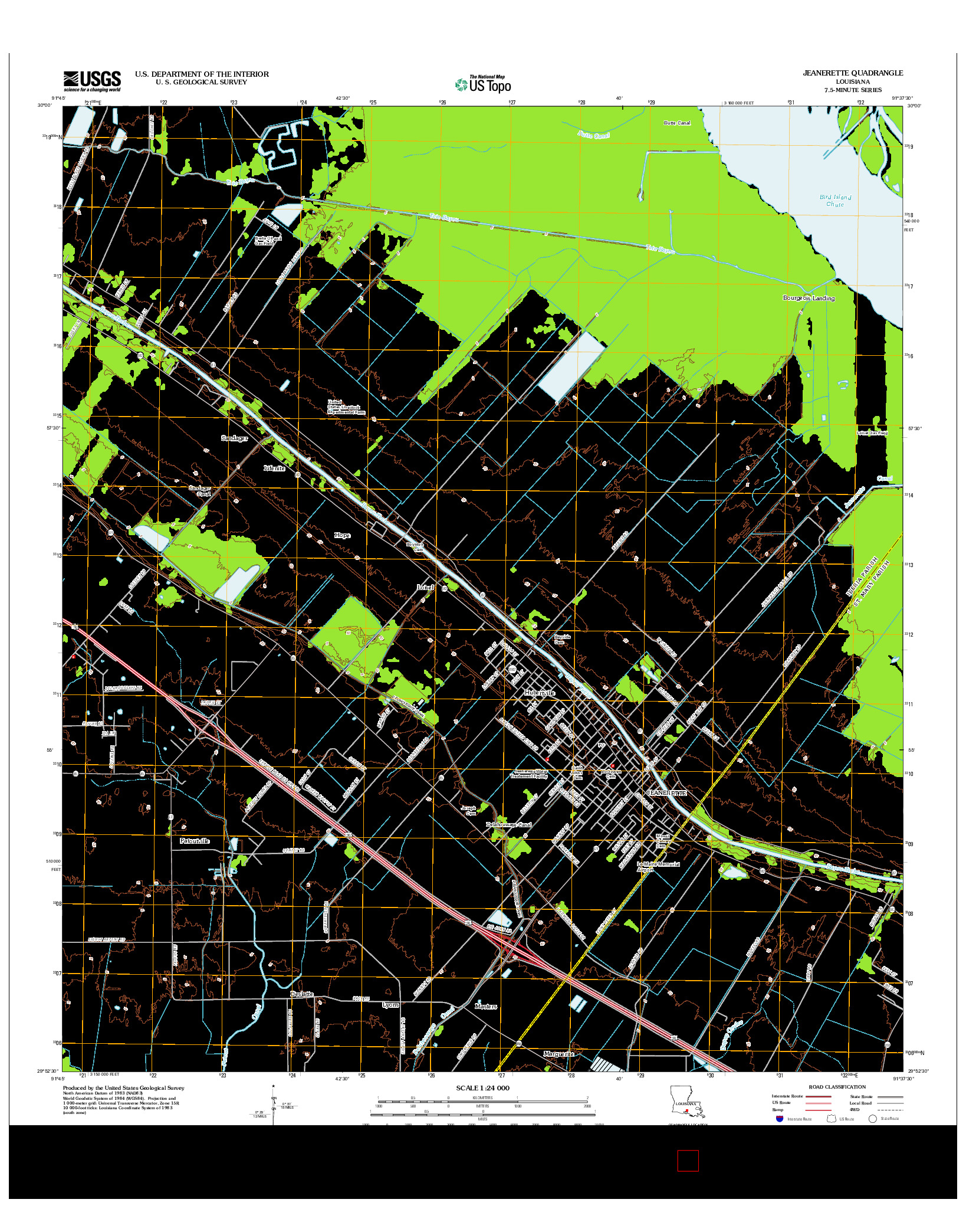 USGS US TOPO 7.5-MINUTE MAP FOR JEANERETTE, LA 2012